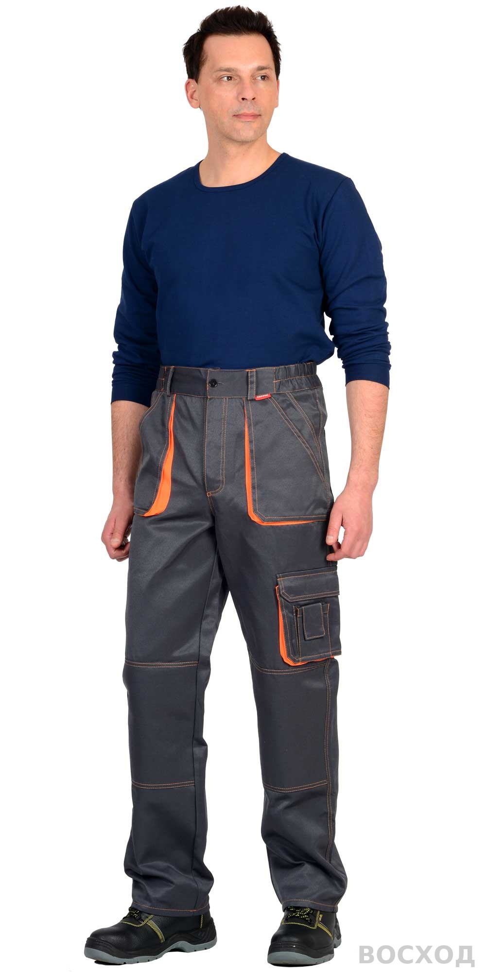 Брюки СИРИУС-CROWN т. с оранжевым