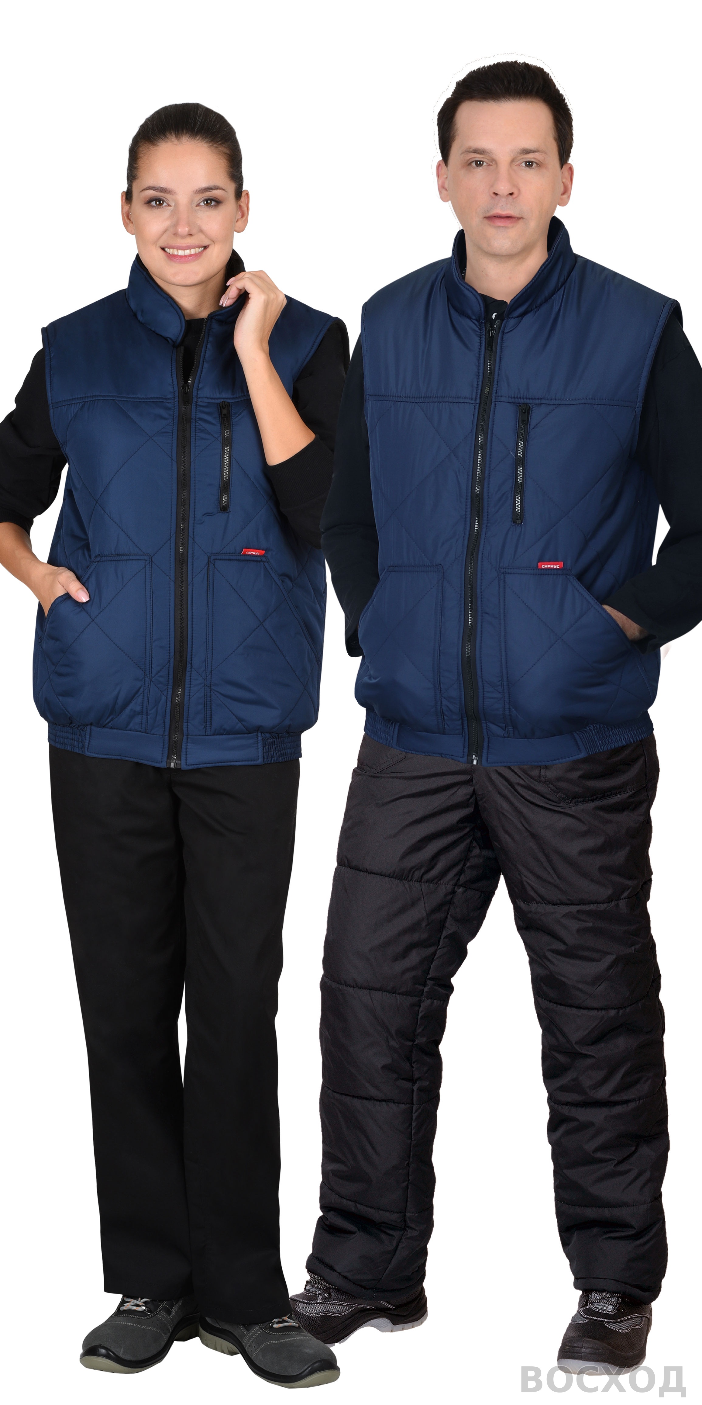 Жилет СИРИУС-ЕВРОПА утепленный тёмно- с флисовой подкладкой