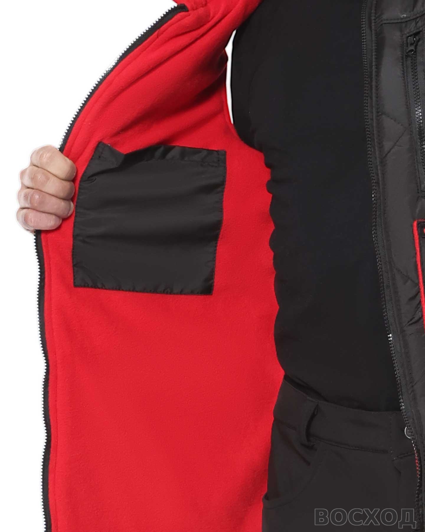 Жилет СИРИУС-ЕВРОПА удлиненный (на подкладке флис) черный