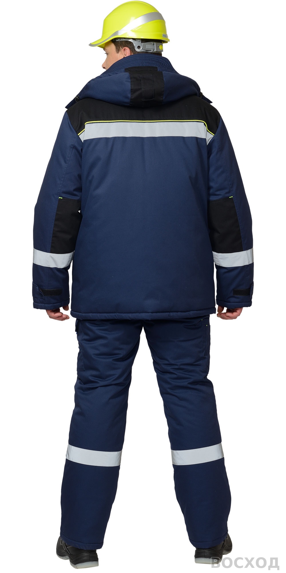 Костюм СИРИУС-БОСТОН куртка, п/к т. с васильковой и чёрной отд.