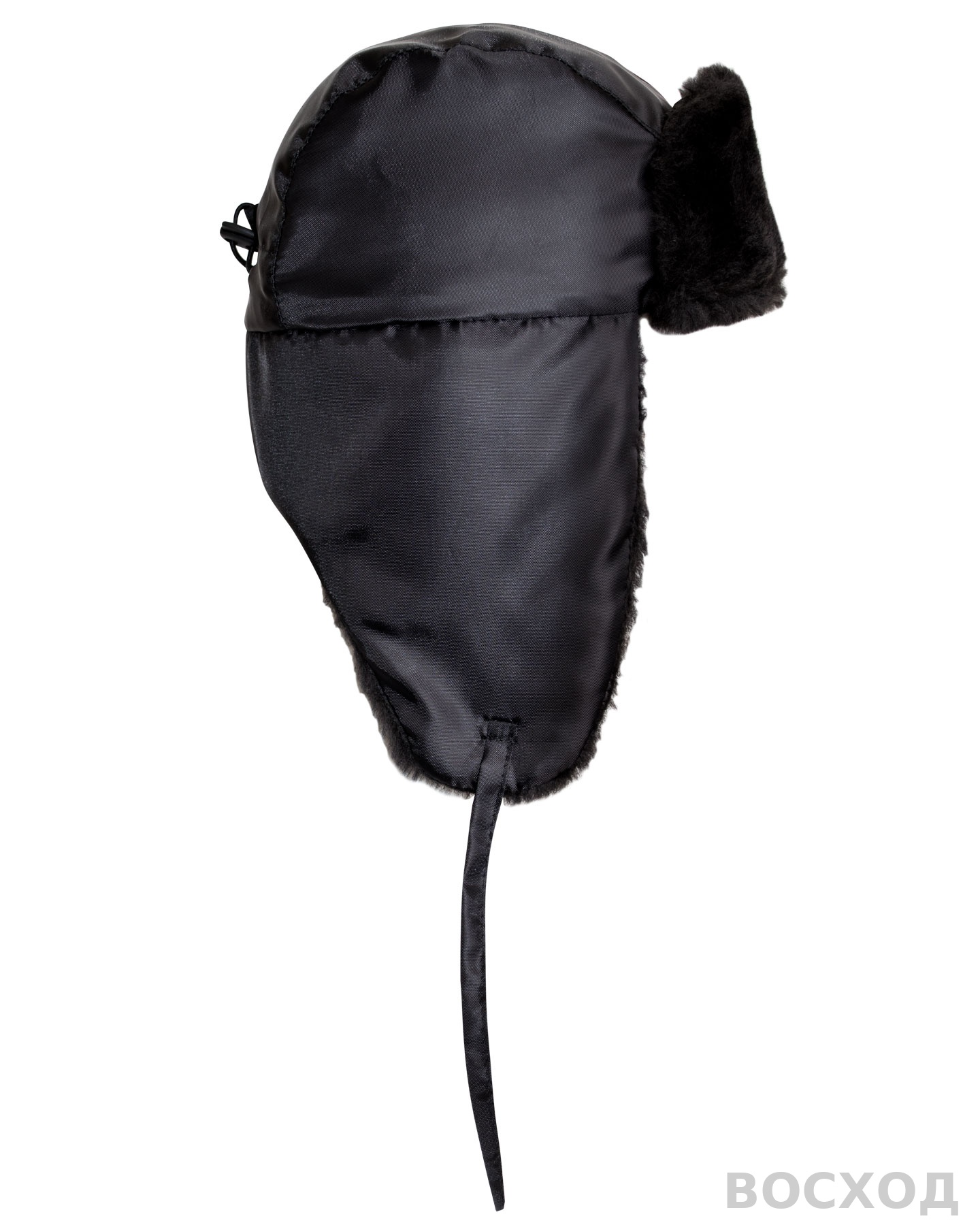 Шапка-ушанка СИРИУС-ЛЮКС черная (тк. Оксфорд)