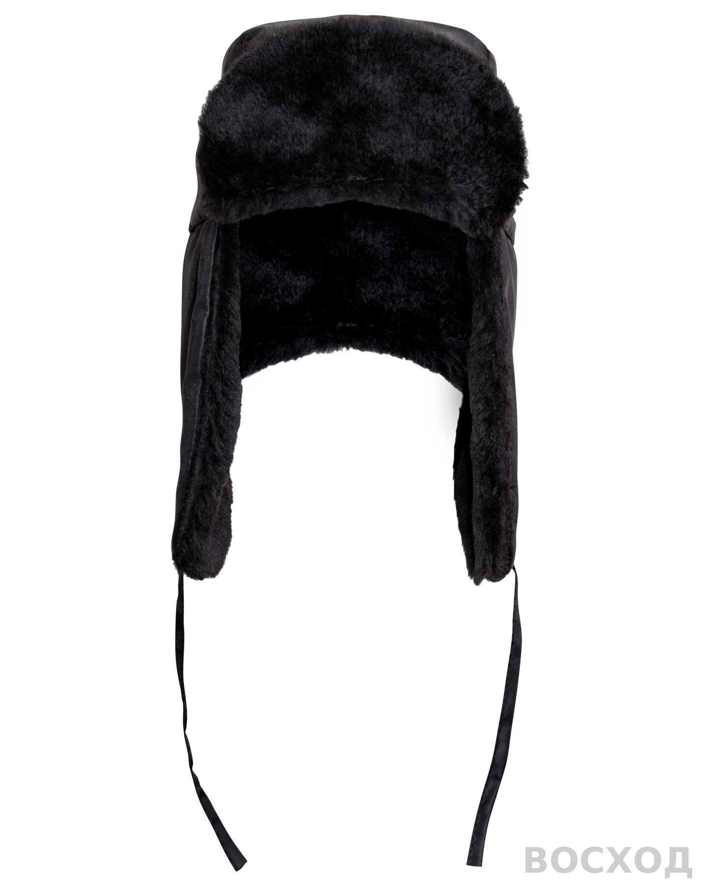 Шапка-ушанка СИРИУС-ЛЮКС черная (тк. Оксфорд)