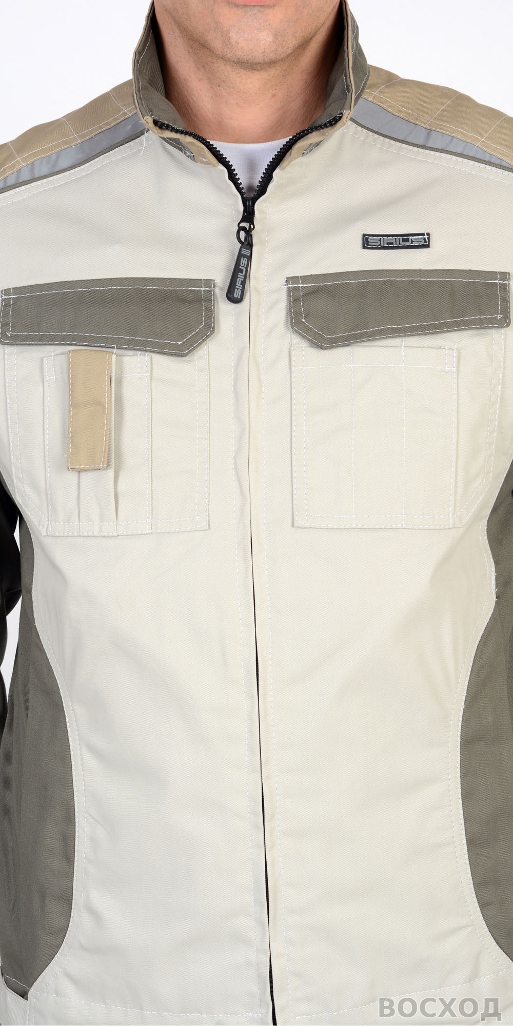 Костюм СИРИУС-КАСПИЙ куртка, п/к, с оливой, песочным и СОП