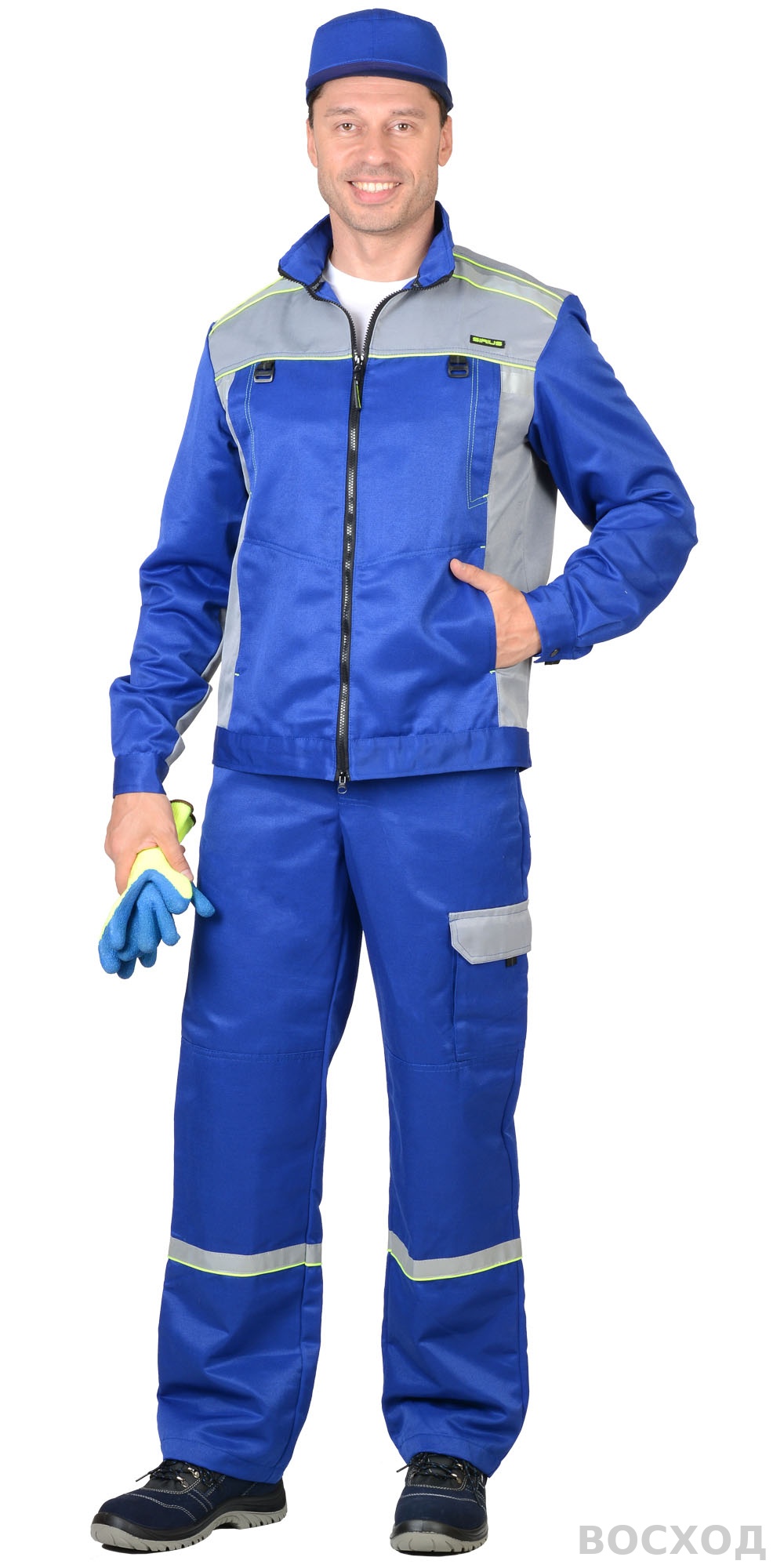 Костюм СИРИУС-ПРАКТИК куртка, п/к со св.серым