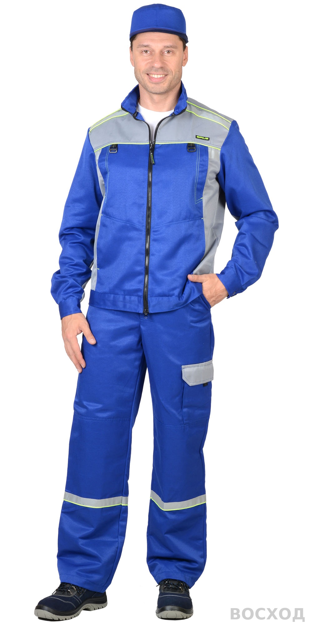 Костюм СИРИУС-ПРАКТИК куртка, п/к со св.серым