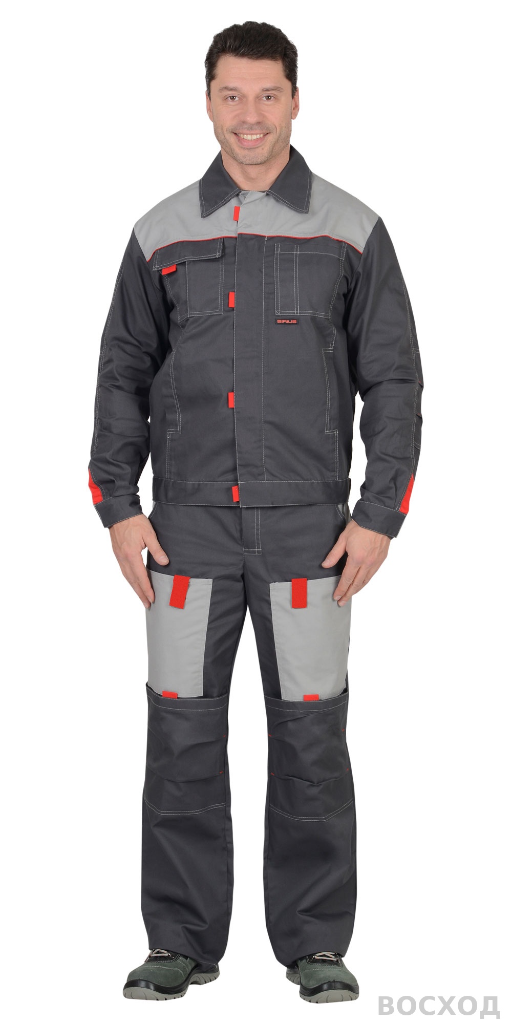 Костюм СИРИУС-ФАВОРИТ куртка, п/к т. со св.серым