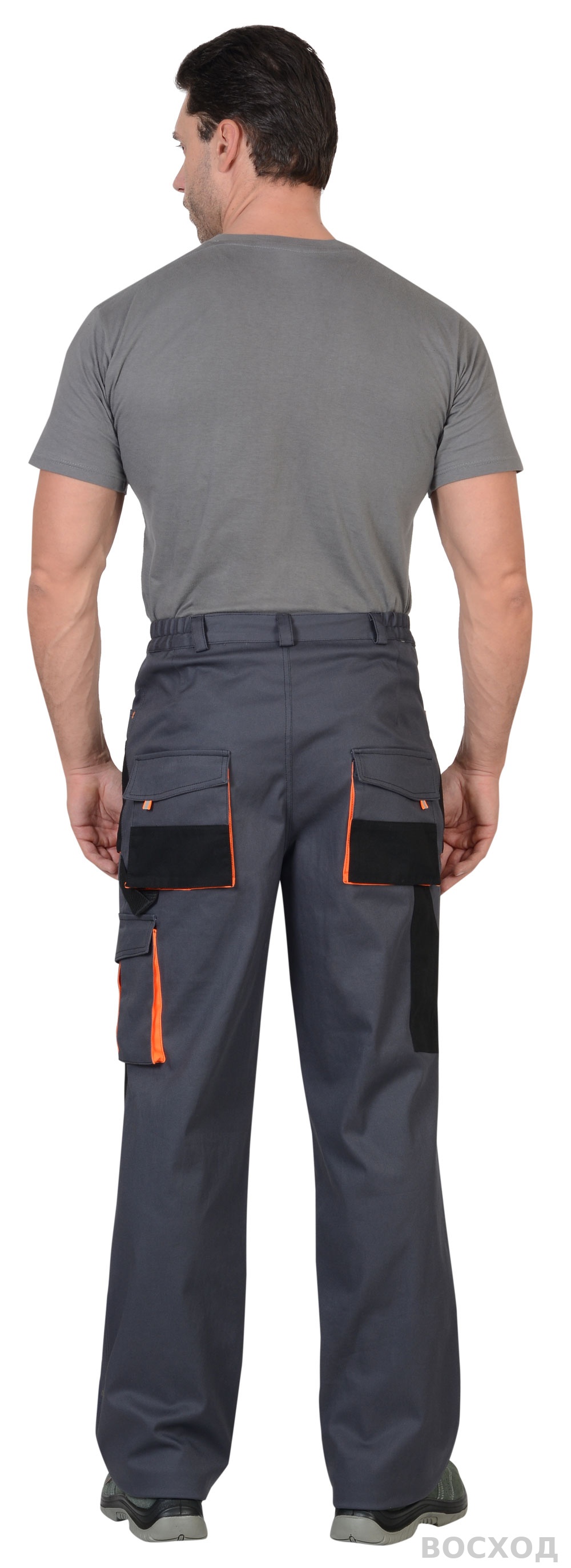 Брюки СИРИУС-МАНХЕТТЕН т. с оранж. и черным тк. стрейч пл. 250 г/кв.м