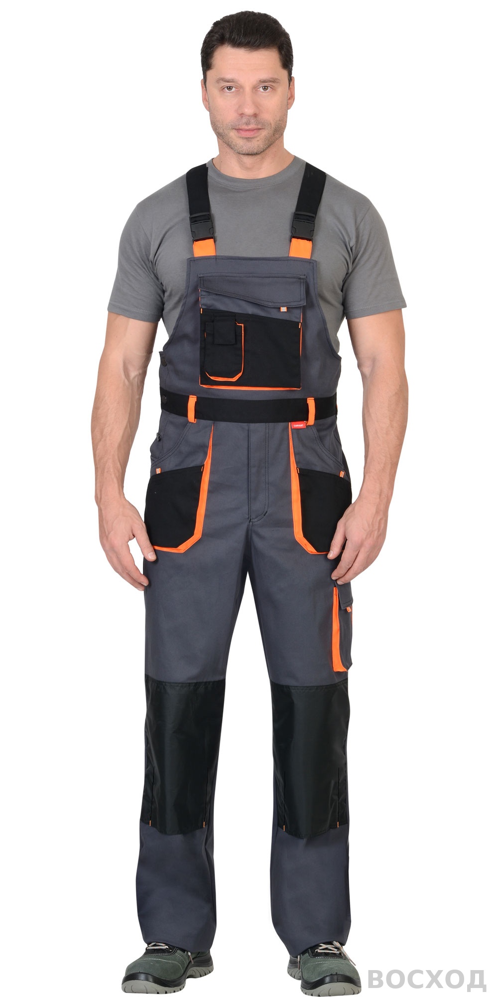 Полукомбинезон СИРИУС-МАНХЕТТЕН т. с оранж. и черным тк. стрейч пл. 250 г/кв.м