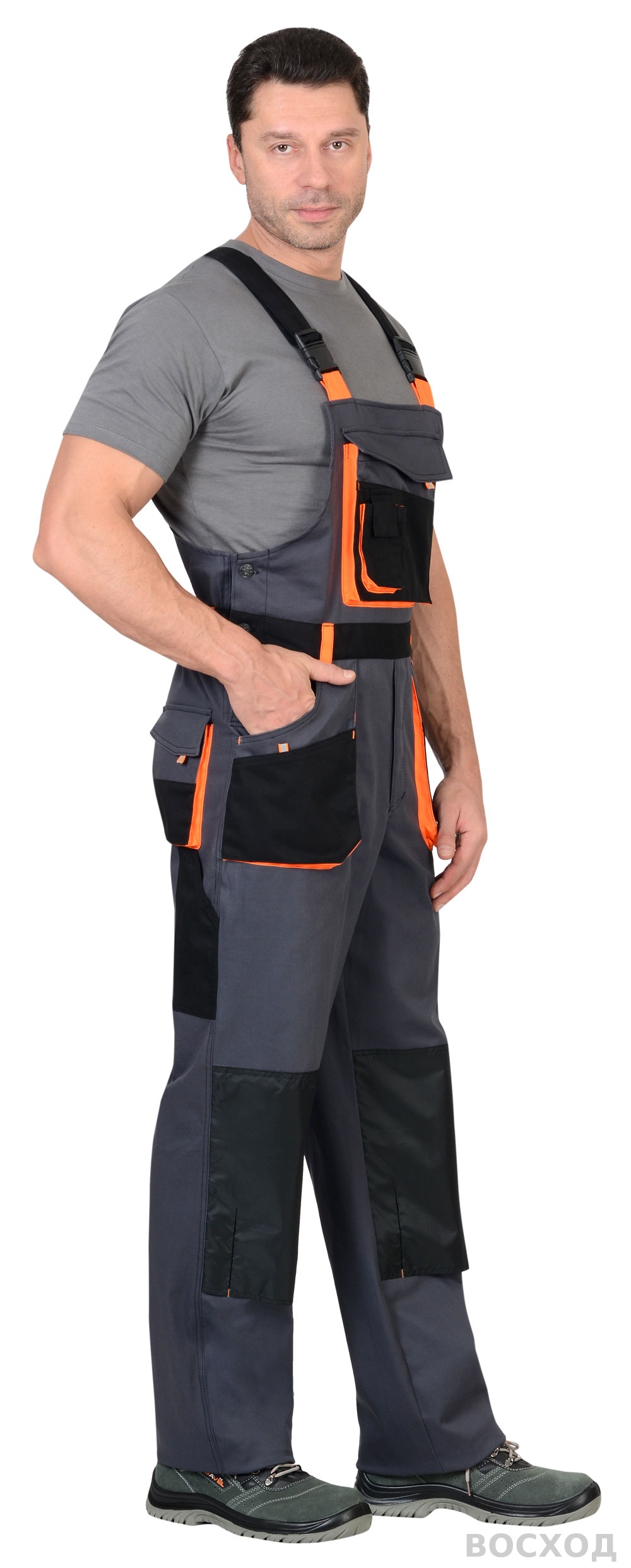 Полукомбинезон СИРИУС-МАНХЕТТЕН т. с оранж. и черным тк. стрейч пл. 250 г/кв.м