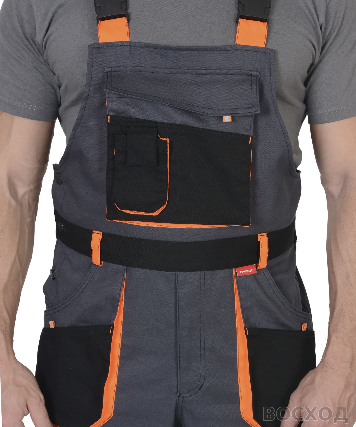 Полукомбинезон СИРИУС-МАНХЕТТЕН т. с оранж. и черным тк. стрейч пл. 250 г/кв.м