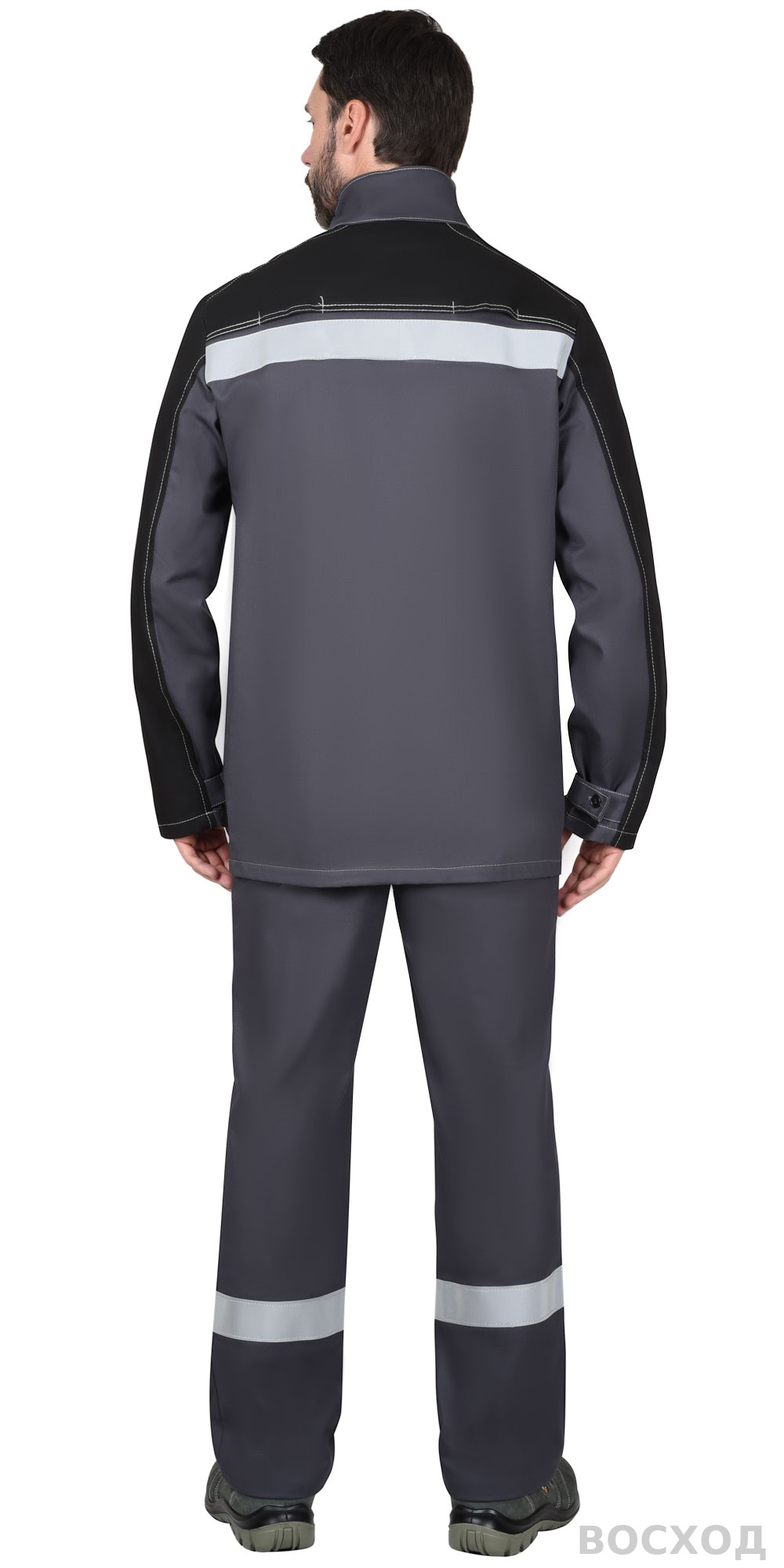 Костюм сварщика СИРИУС-ГЕРКУЛЕС летний, куртка, п/к т. с черным, СОП 50мм