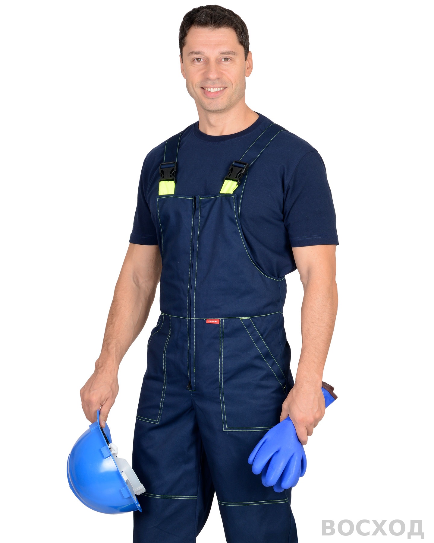 Костюм СИРИУС-ТЕРМИНАЛ куртка, п/к, темно- с лимонным и СОП