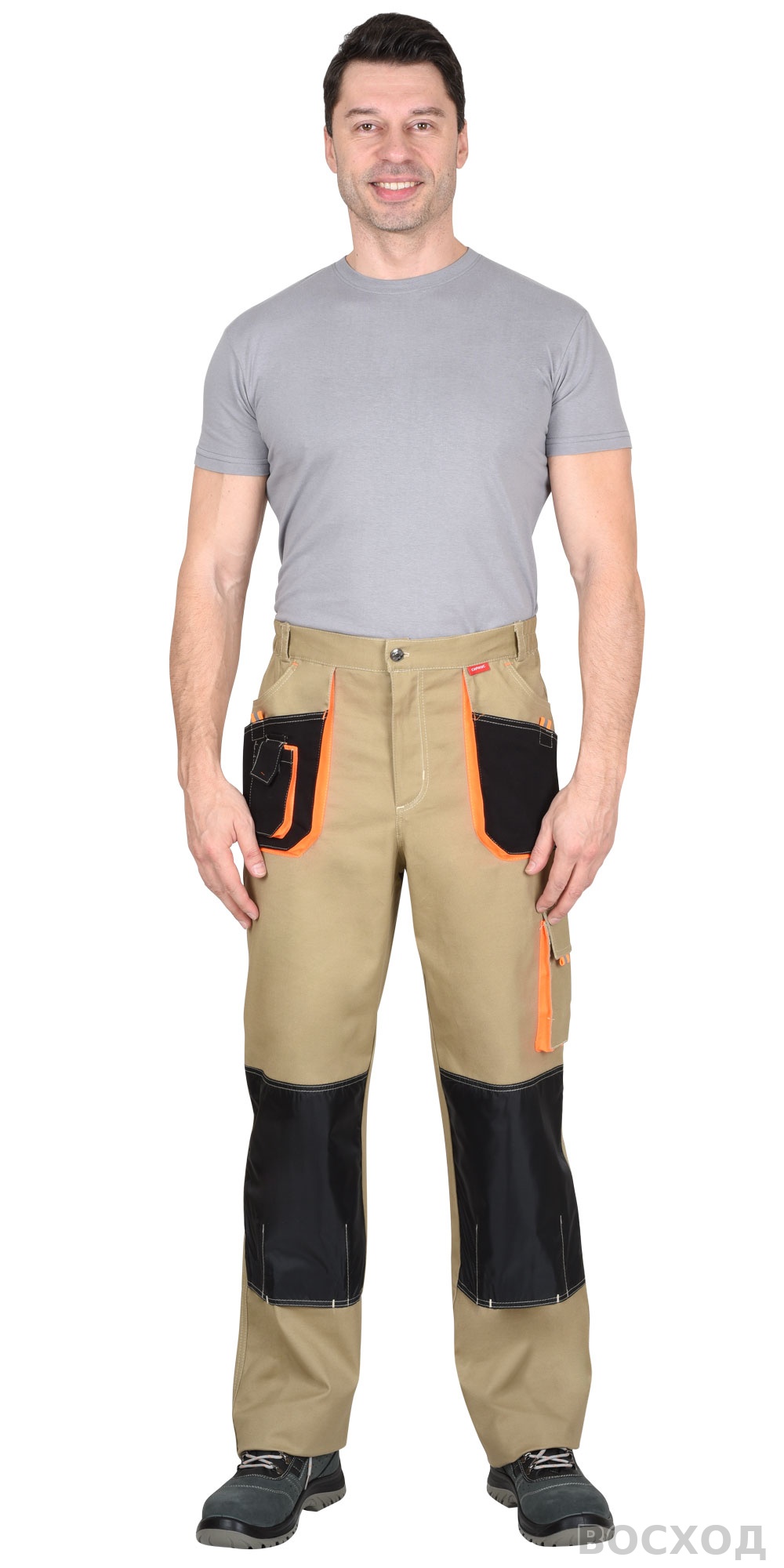 Брюки СИРИУС-МАНХЕТТЕН с оранж. и черным тк. мех. стрейч пл. 250г/кв.м