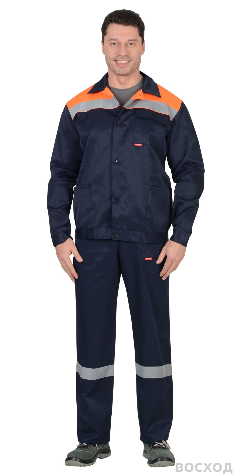 Костюм СИРИУС-СТРОЙГРАД куртка, п/к т. с оранжевым СОП 50мм