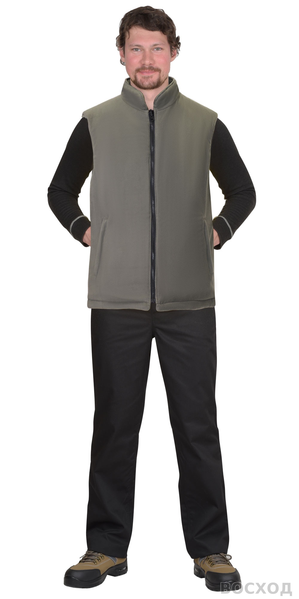 Жилет утепленный СИРИУС-ЕВРОПА двухсторонний с флисом хаки