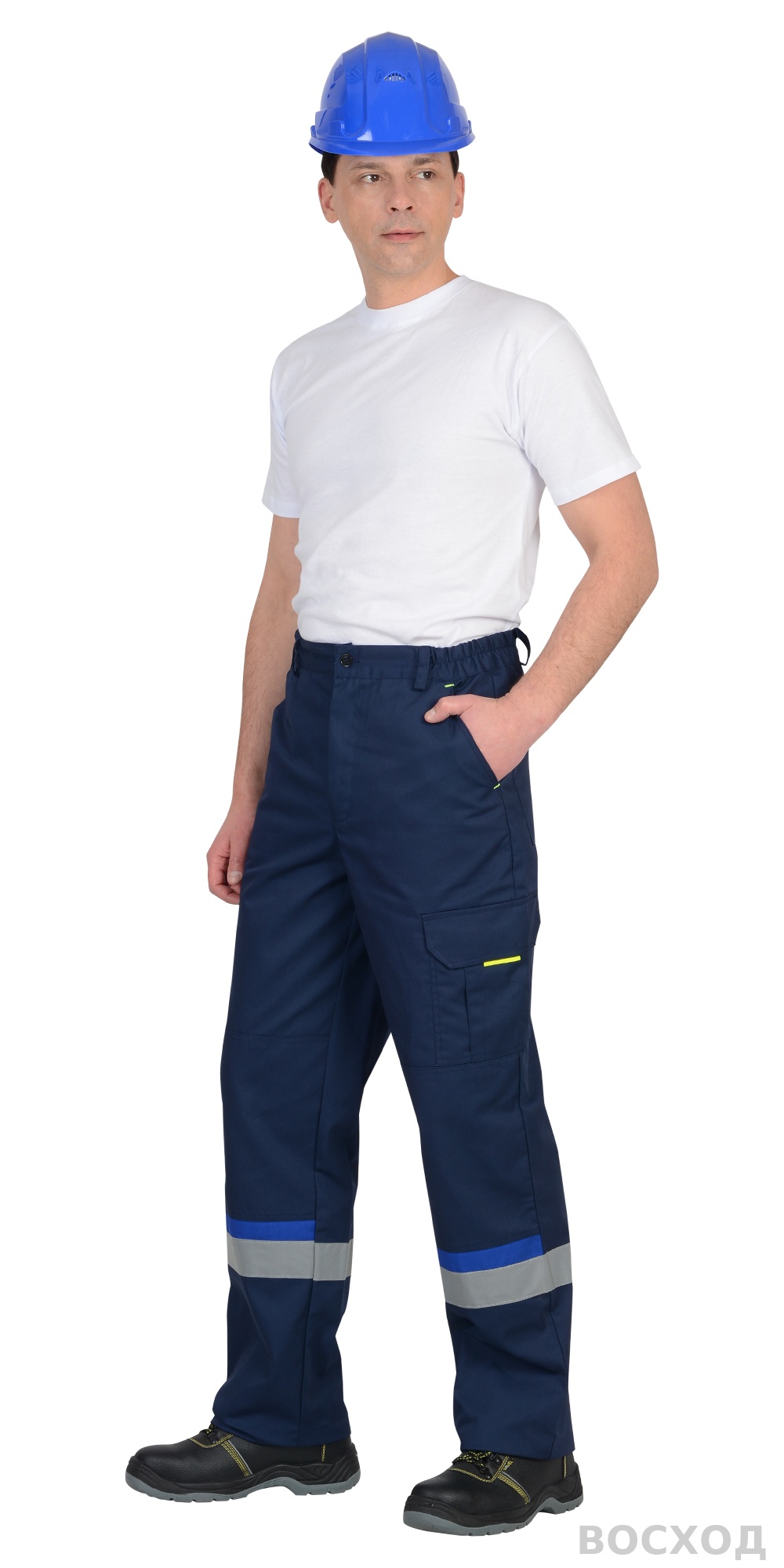 Костюм СИРИУС-БОСТОН куртка, брюки, темно- с васильковой и чер. отд.