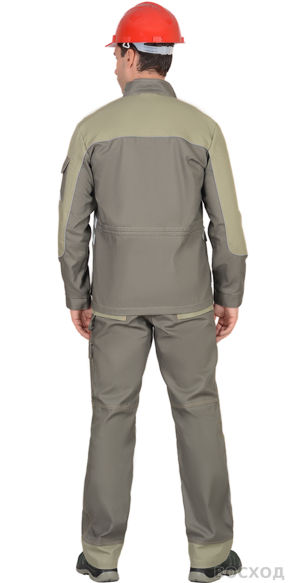 Костюм СИРИУС-ВЕСТ-ВОРК куртка дл, п/к т. со св.оливковым пл. 275 г/кв.м