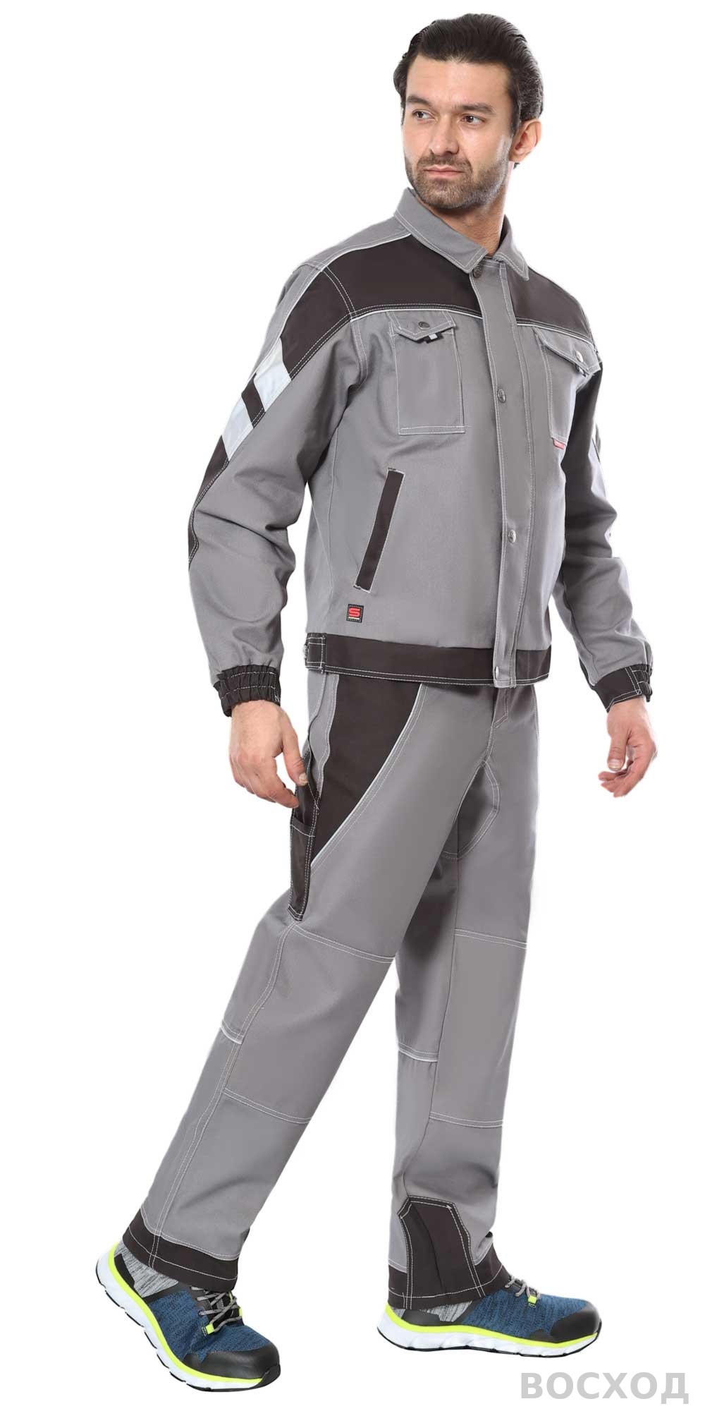 Костюм СИРИУС-ПЕКИН куртка кор., брюки с черным пл. 280 г/кв.м