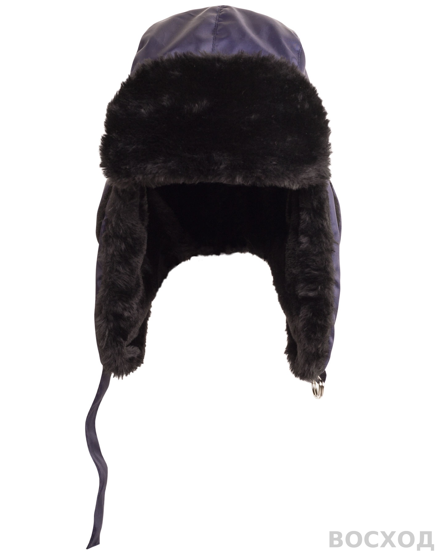 Шапка-ушанка "ЕВРО плюс" т.синяя (тк. Оксфорд)