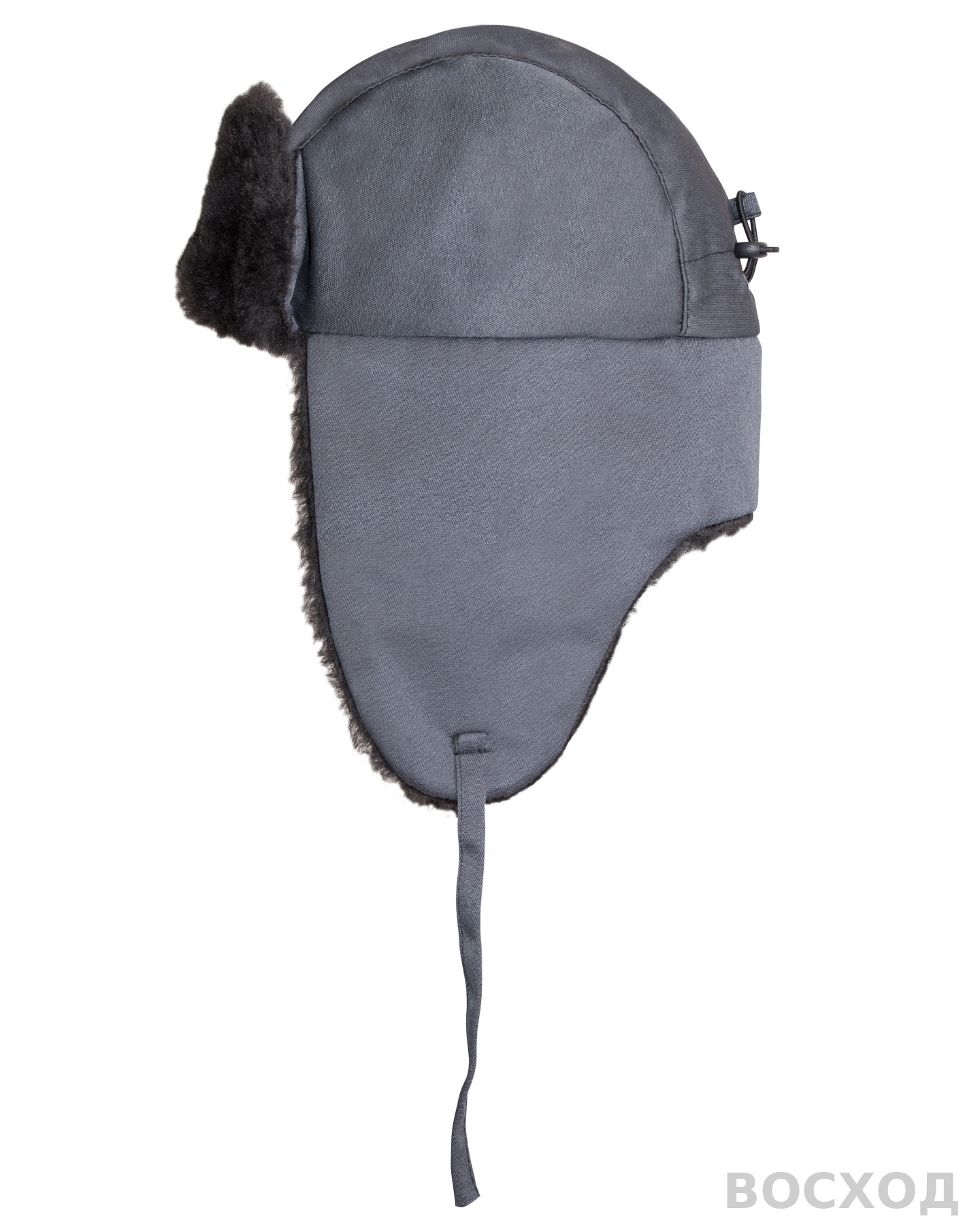 Шапка-ушанка СИРИУС-ЛЮКС т.серая (тк. смесовая)