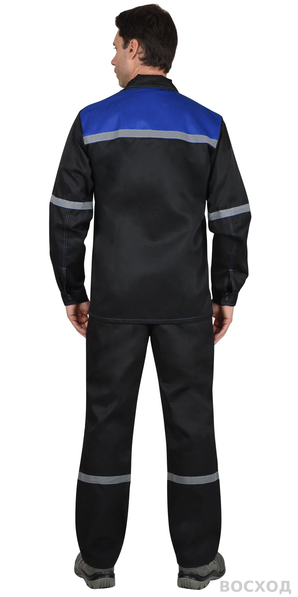 Костюм СИРИУС-МЕХАНИК куртка, брюки черный с васильковым и СОП