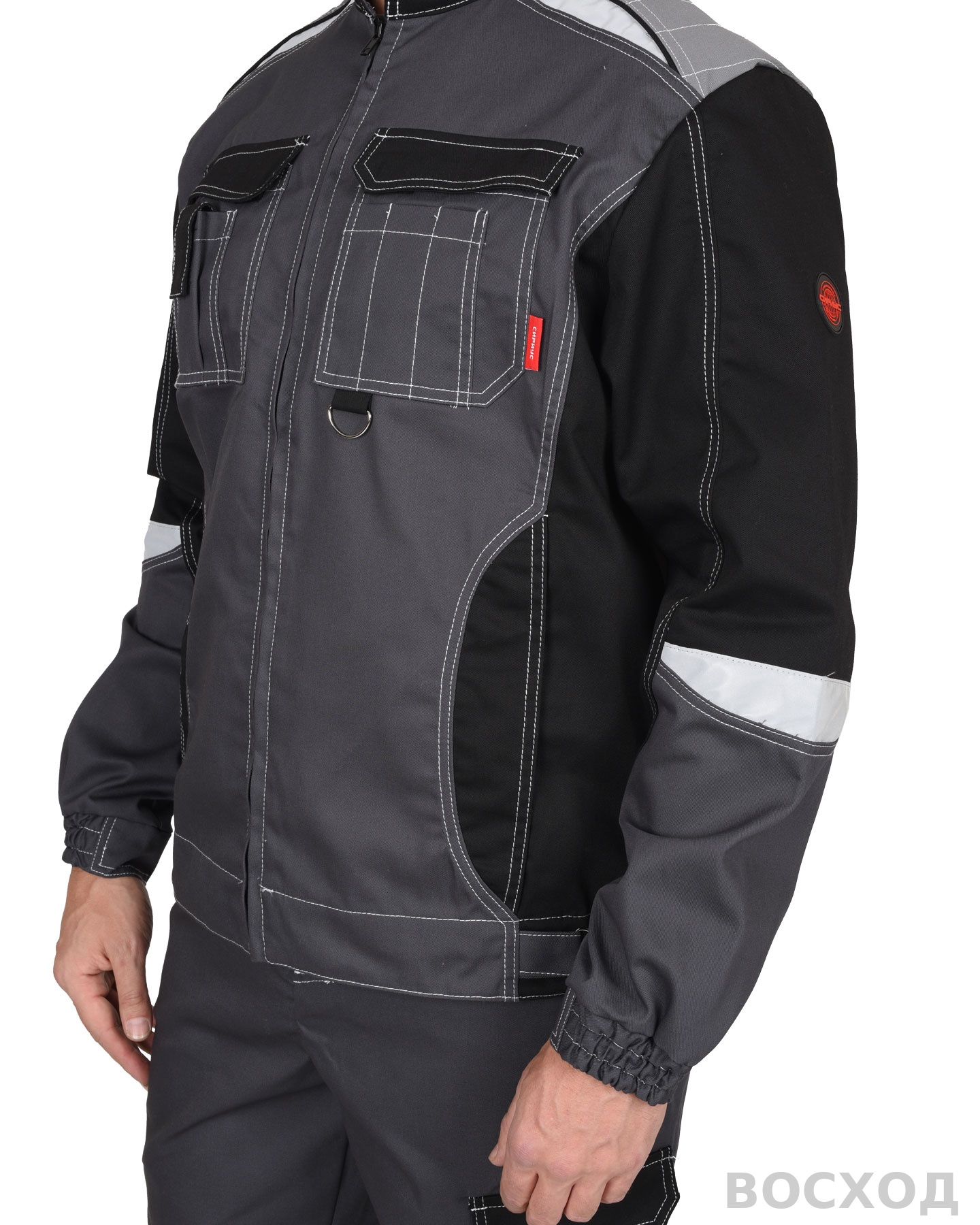 Куртка СИРИУС-ФАВОРИТ-МЕГА темно-серая с черным