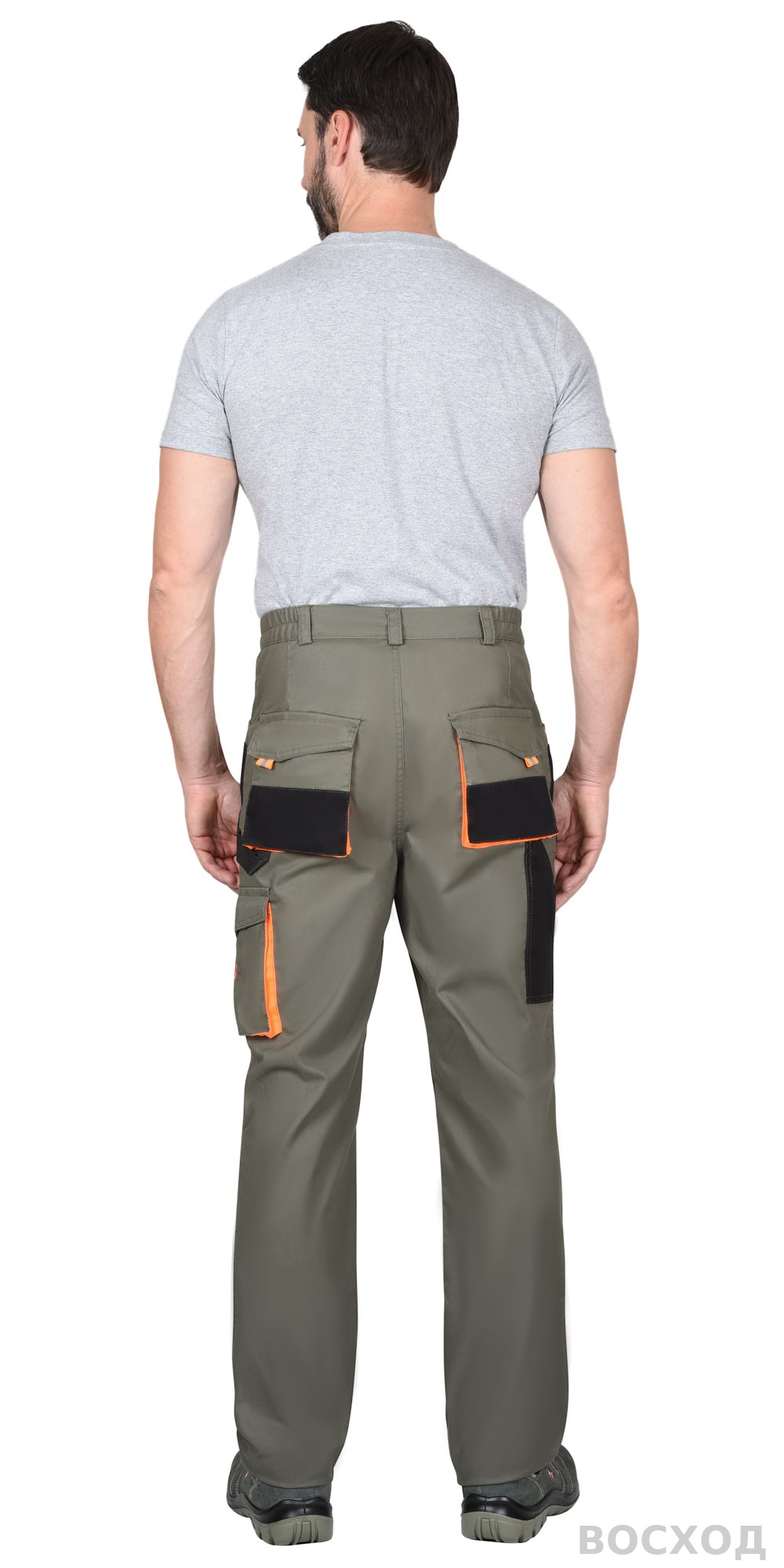 Брюки СИРИУС-МАНХЕТТЕН с оранжевым и чер. тк. мех. стрейч пл 260 г/кв.м