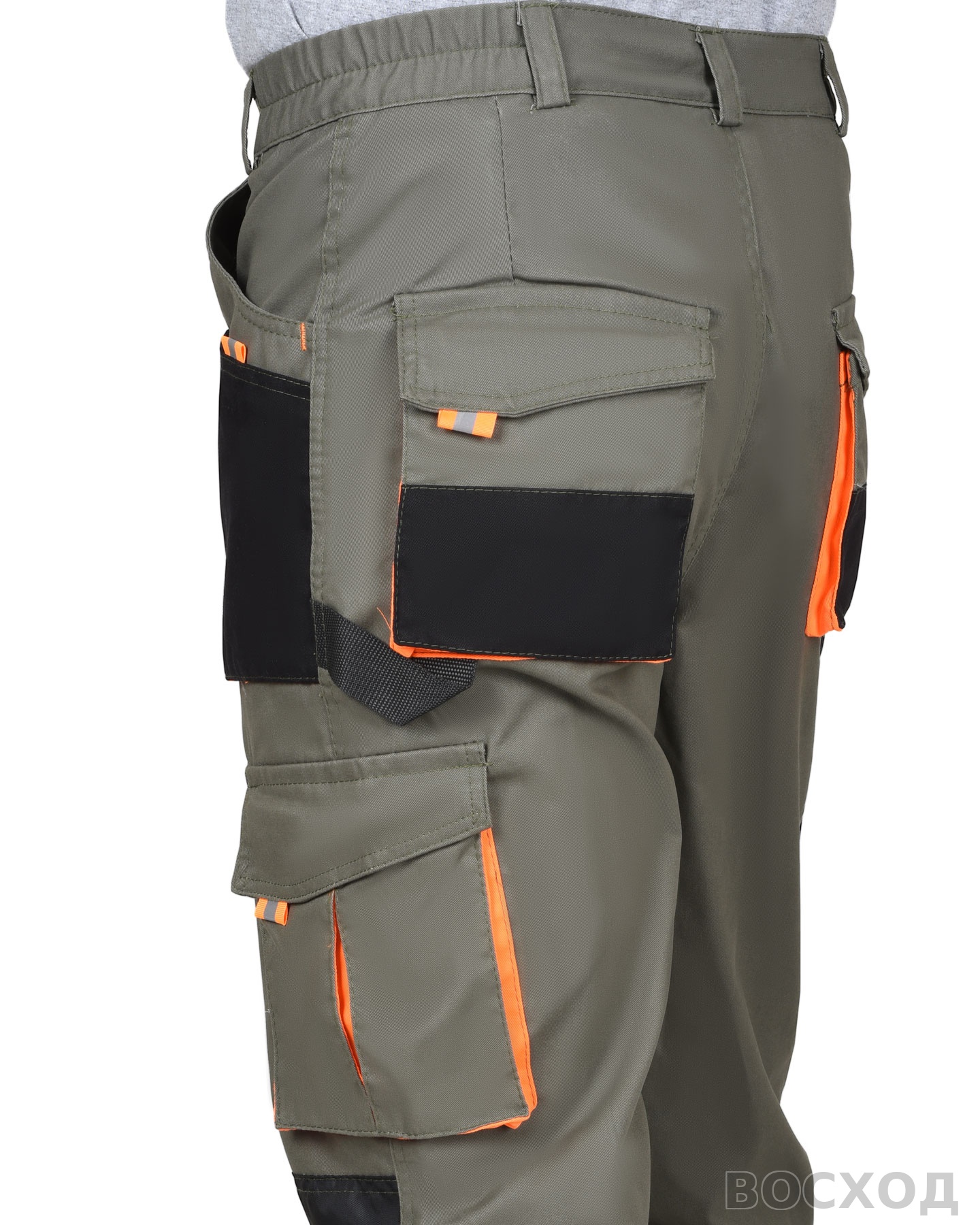 Брюки СИРИУС-МАНХЕТТЕН с оранжевым и чер. тк. мех. стрейч пл 260 г/кв.м