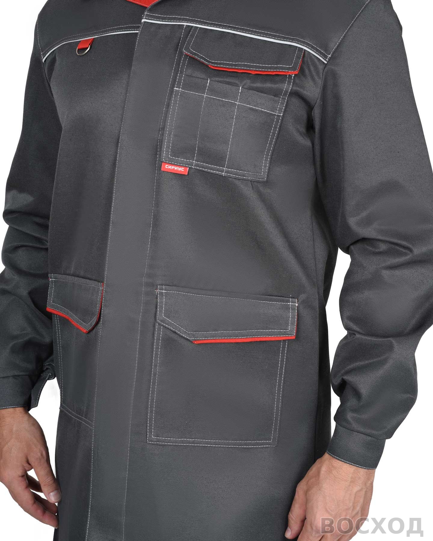 Халат СИРИУС-ФЛОРИДА мужской с красным