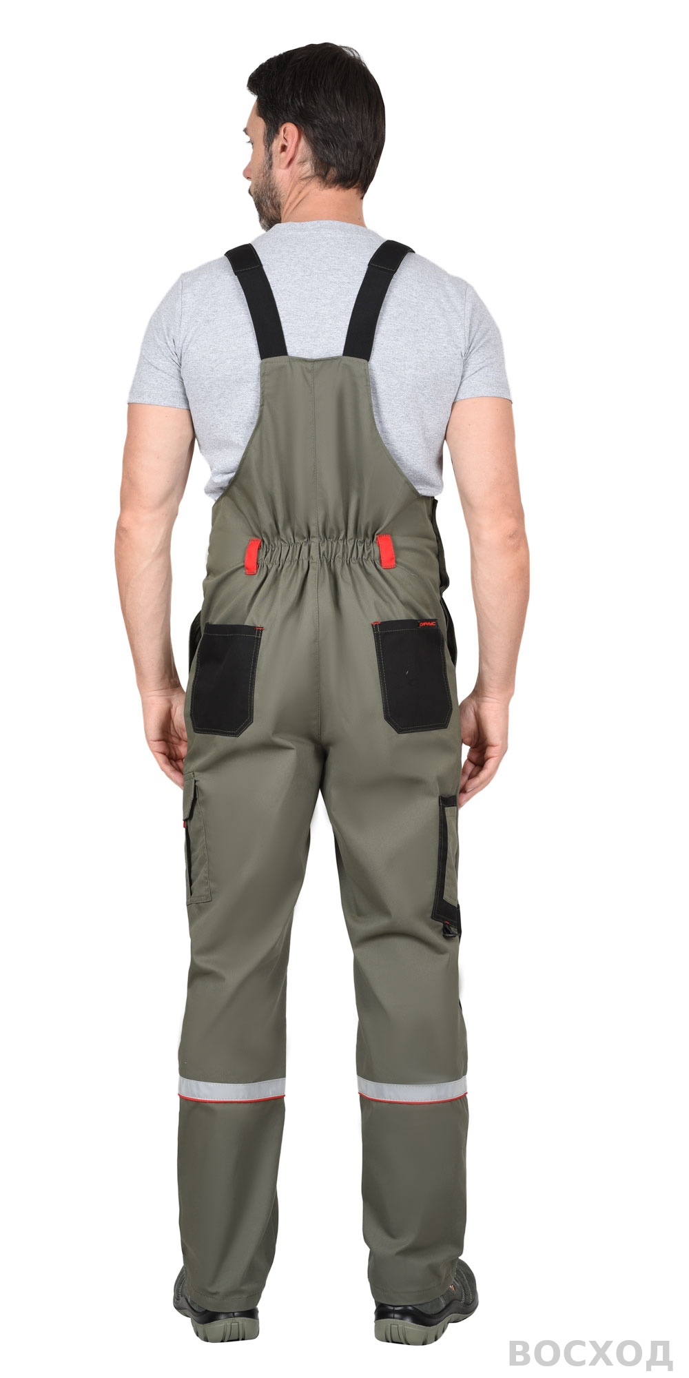 Костюм СИРИУС-СТАН куртка, п/к с черной и красной отделкой