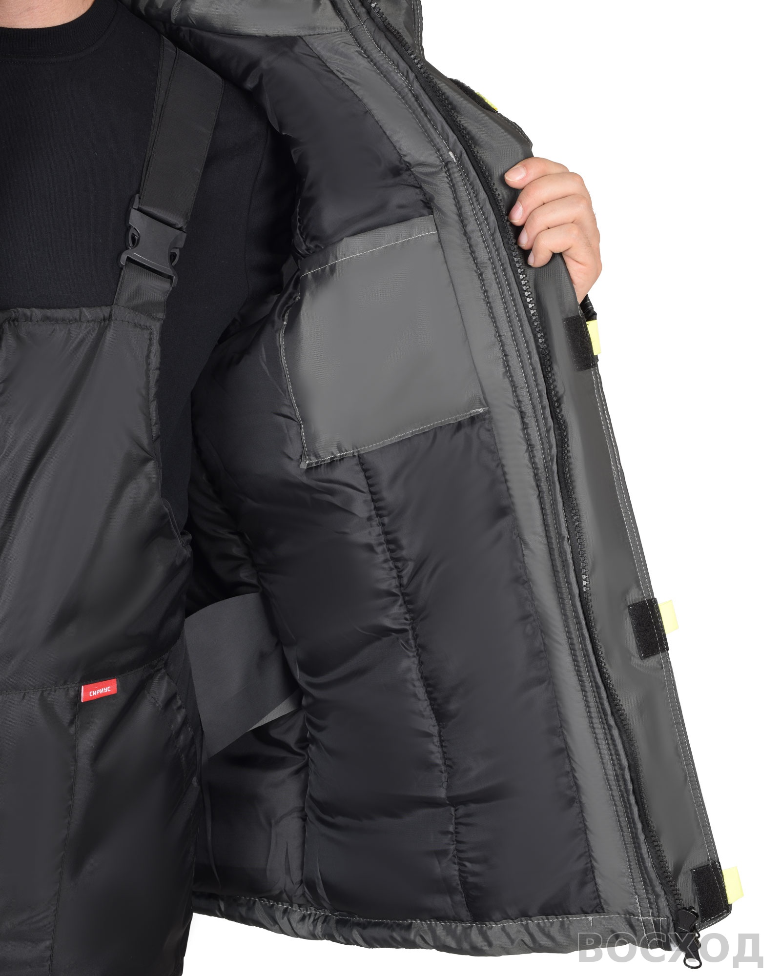 Костюм СИРИУС-ФАВОРИТ куртка, полукомбинезон, т. с серым