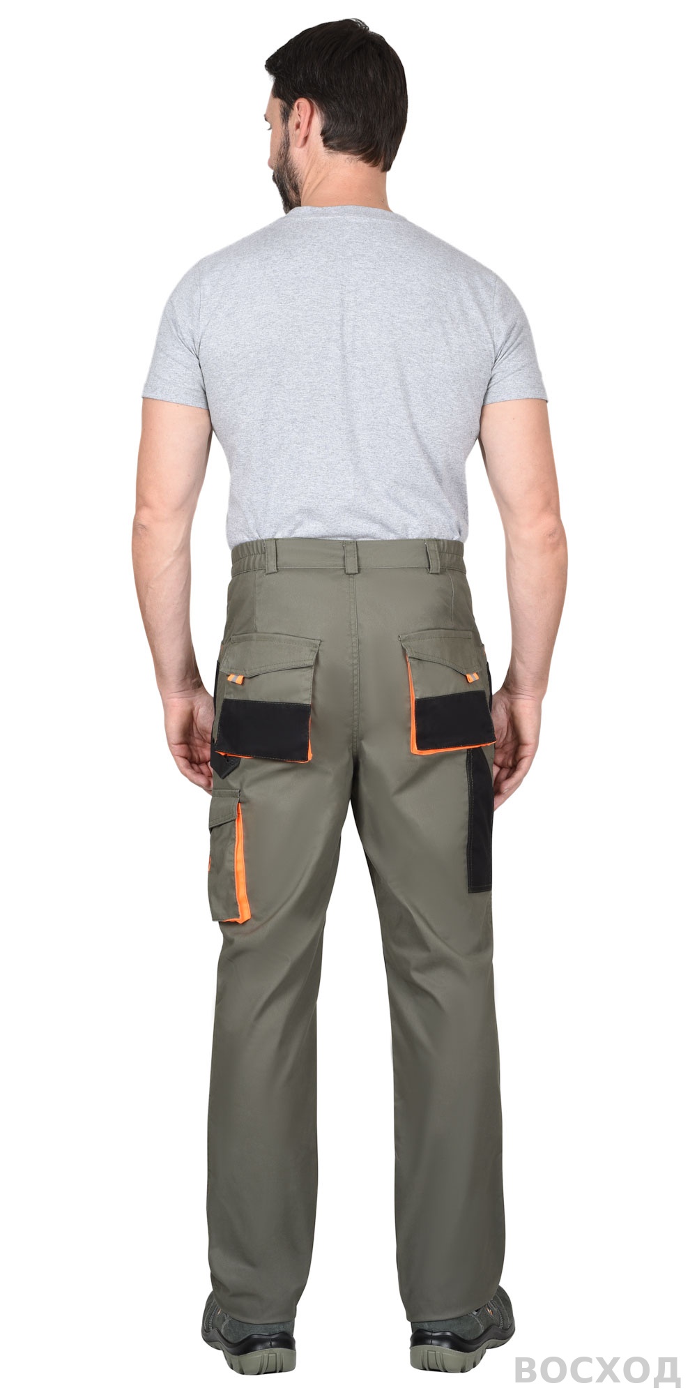 Костюм СИРИУС-МАНХЕТТЕН куртка, брюки с оранжевым и чер. тк. мех. стрейч пл 260 г/кв.м