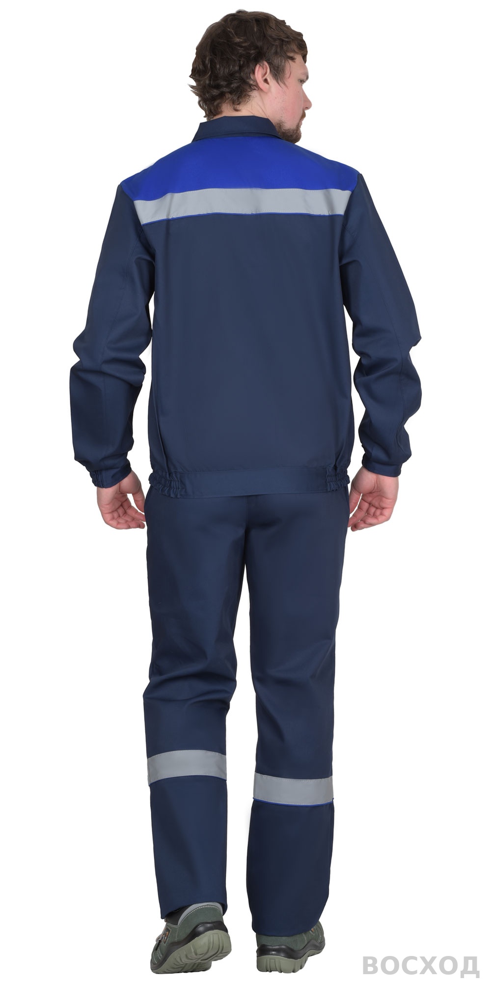 Костюм СИРИУС-МАСТЕР куртка, брюки, тёмно- с васильковым и СОП