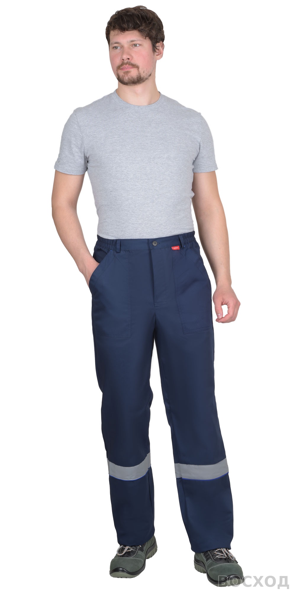 Костюм СИРИУС-МАСТЕР куртка, брюки, тёмно- с васильковым и СОП