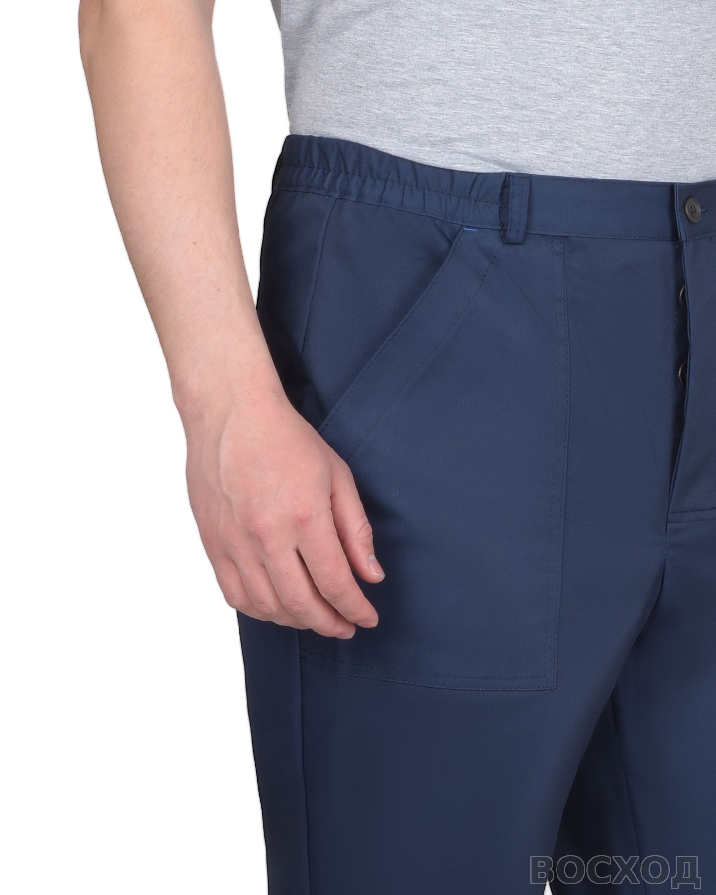 Костюм СИРИУС-МАСТЕР куртка, брюки, тёмно- с васильковым и СОП