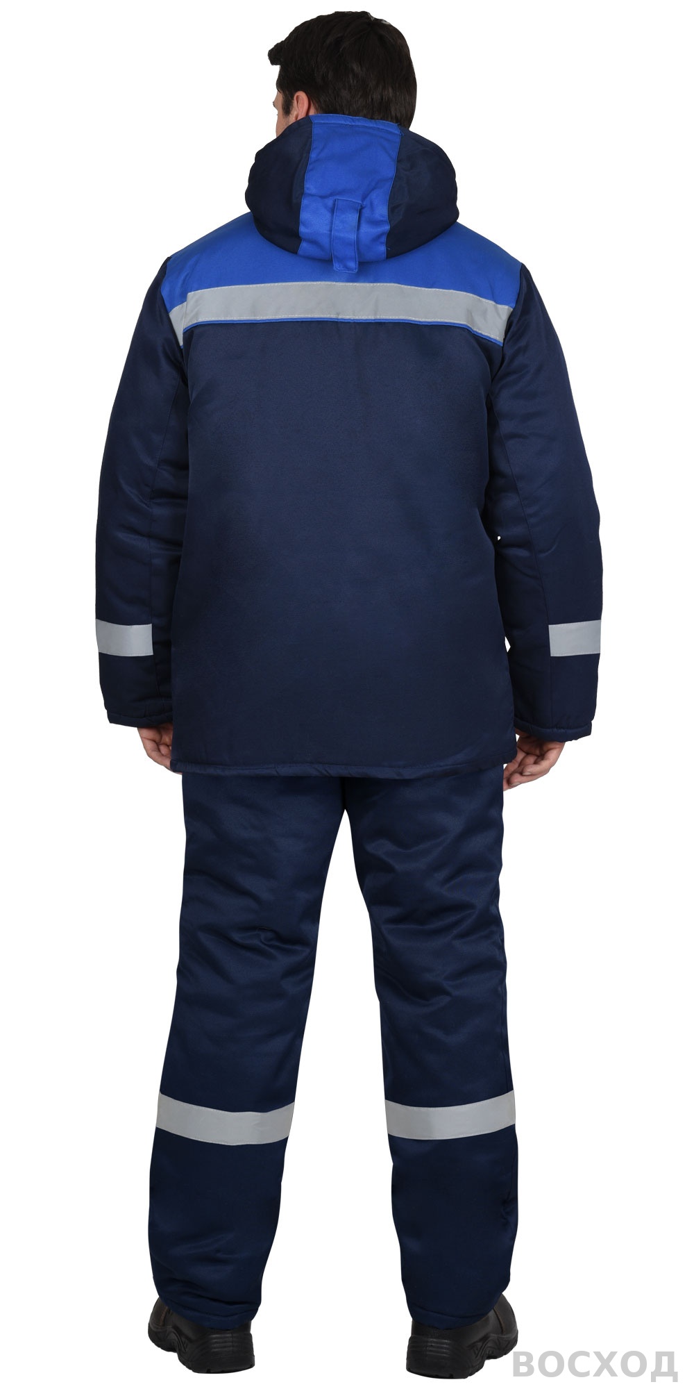 Костюм СИРИУС-РОСТ-НОРД-2 зимний, куртка, п/к, темно- с васильковым и СОП