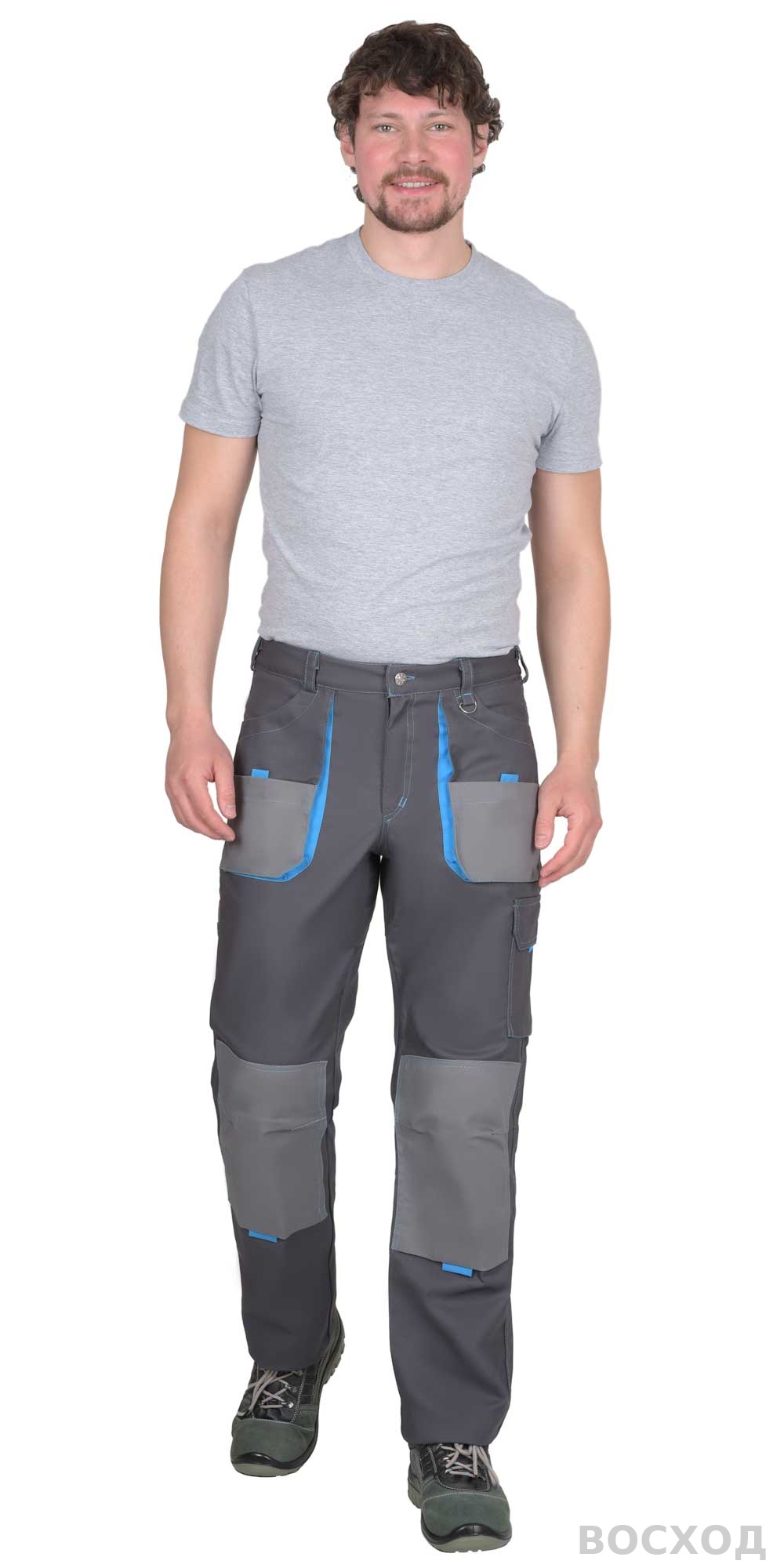 Брюки СИРИУС-ДВИН т.серые со средне серым и голубой отделкой пл. 275 г/кв.м