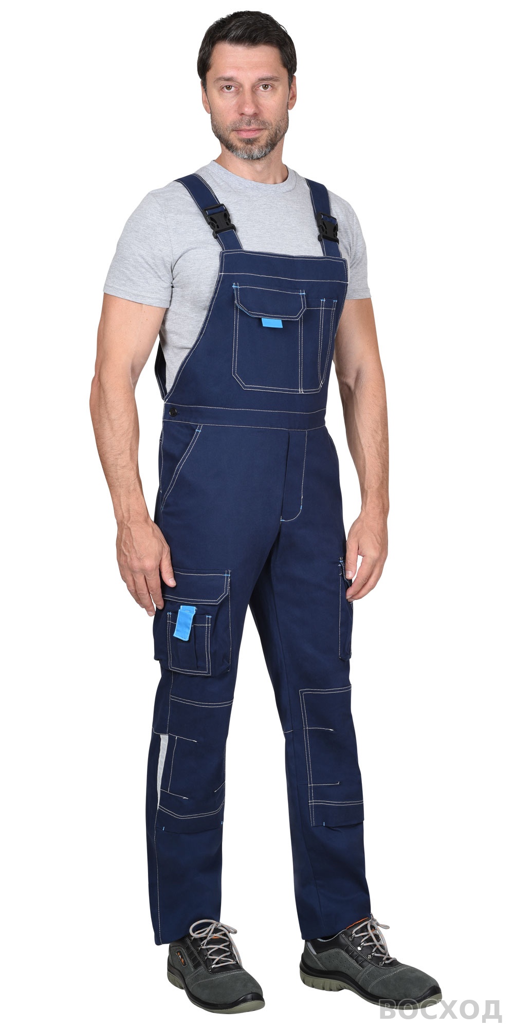 Полукомбинезон СИРИУС-ДЖЕТ с голубым тк. мех. стрейч с ВО