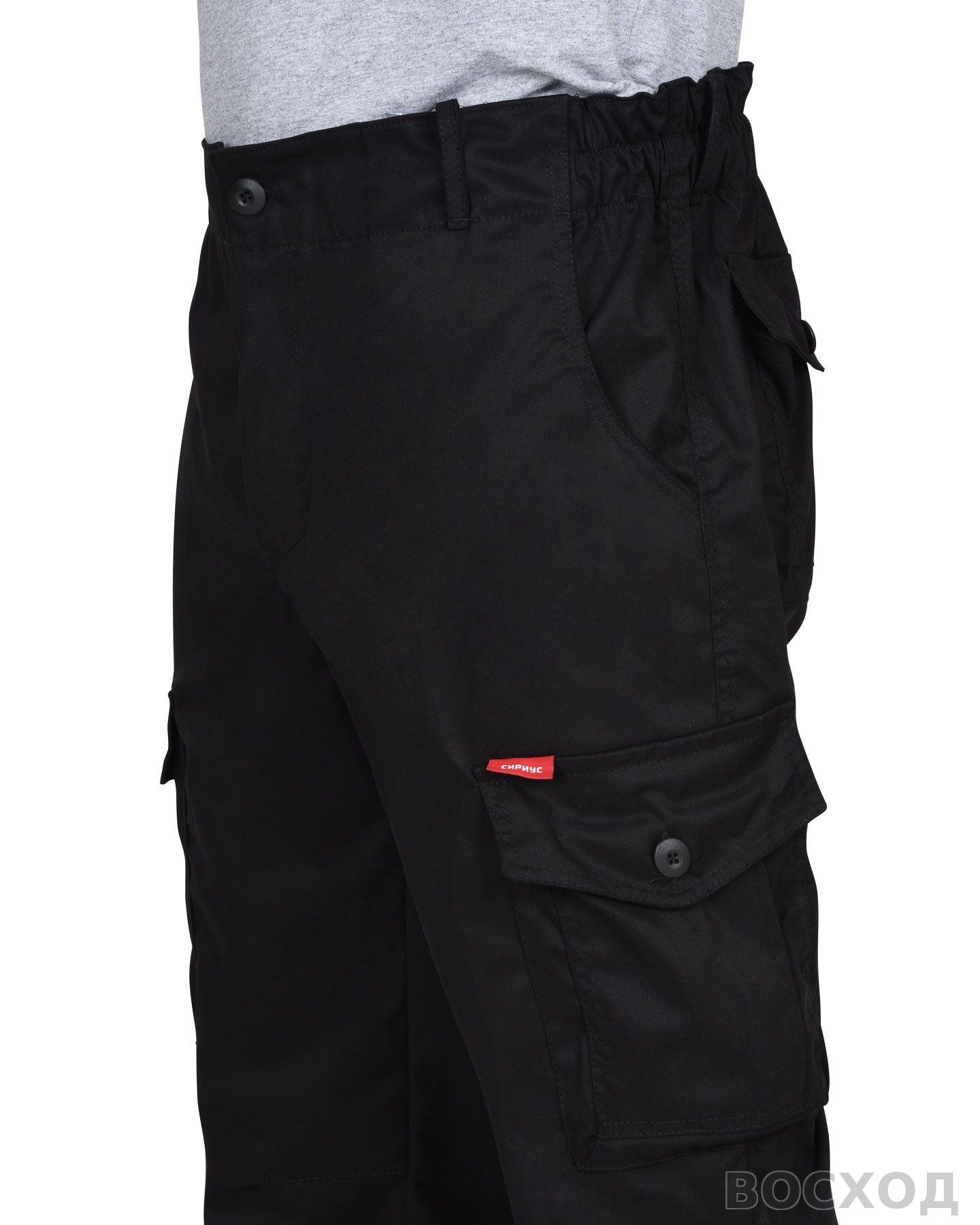 Брюки СИРИУС-ТАКТИК черный тк. механический стрейч с ВО