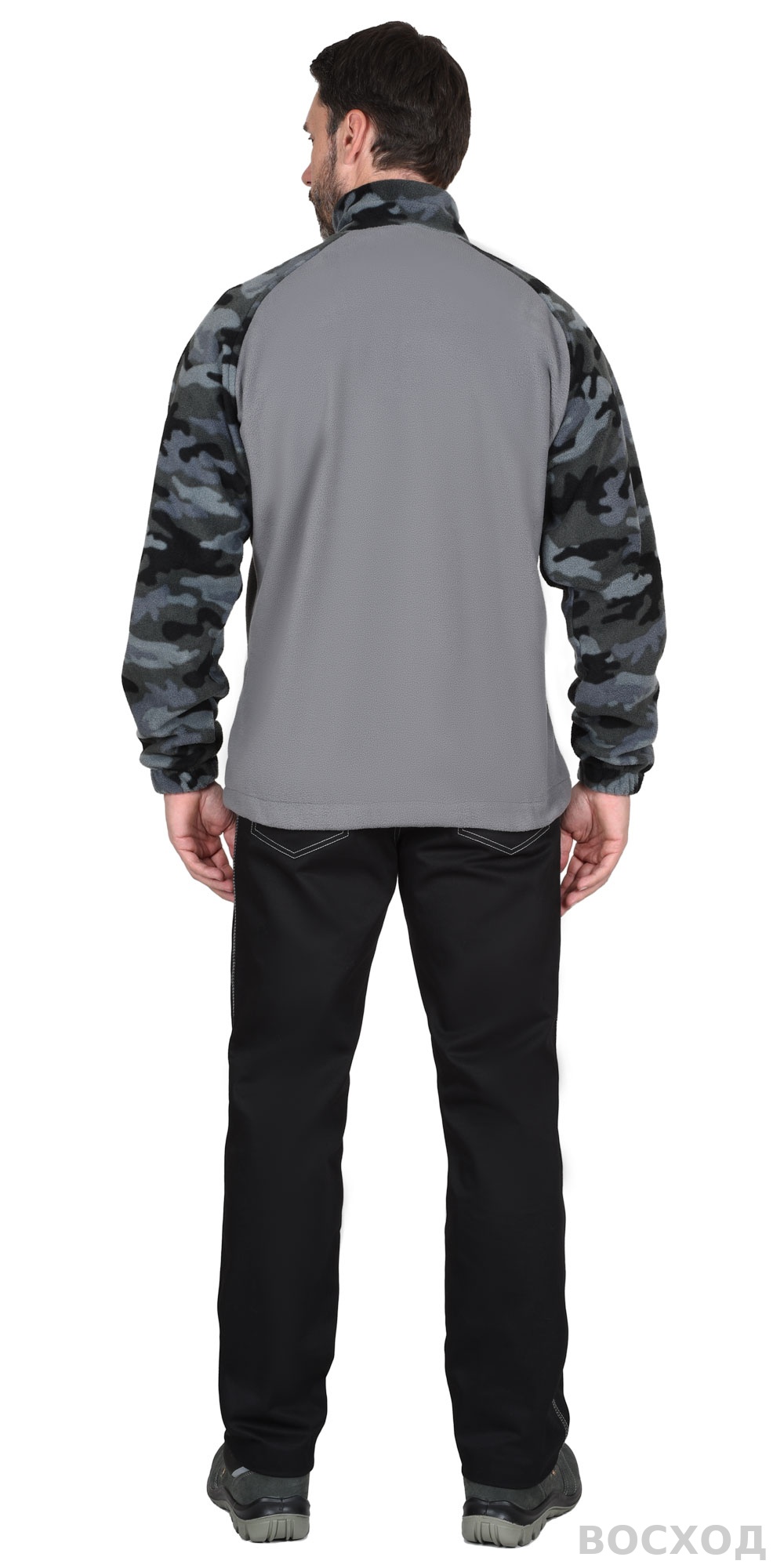 Куртка флисовая т.серая с КМФ Мультикам