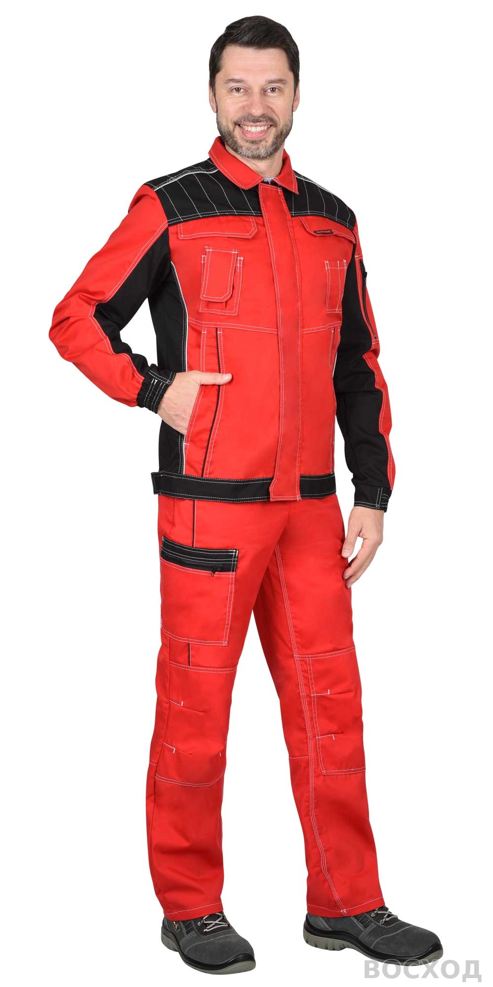 Костюм СИРИУС-ПРЕСТИЖ куртка, полукомбинезон с черным