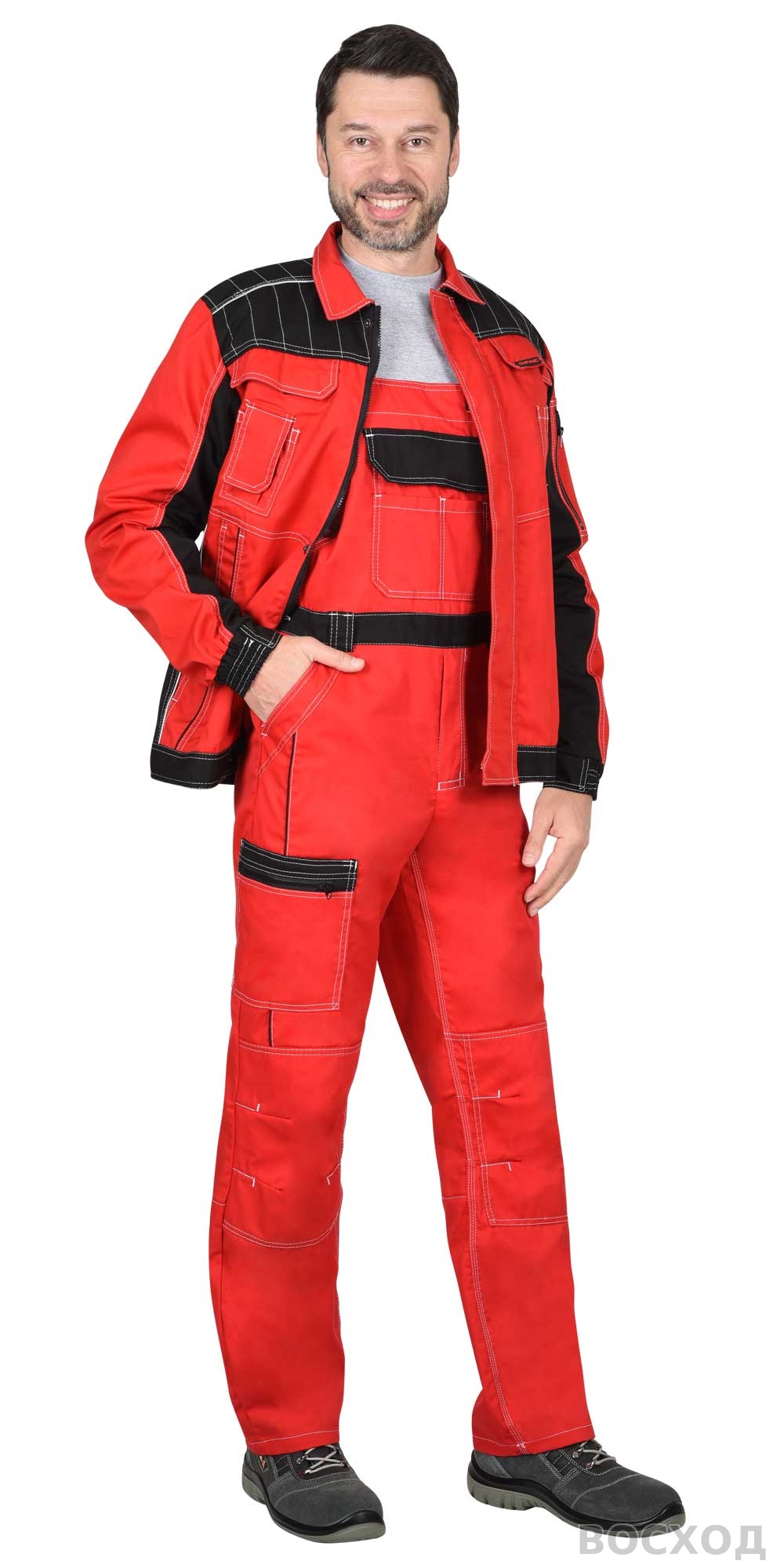 Костюм СИРИУС-ПРЕСТИЖ куртка, полукомбинезон с черным