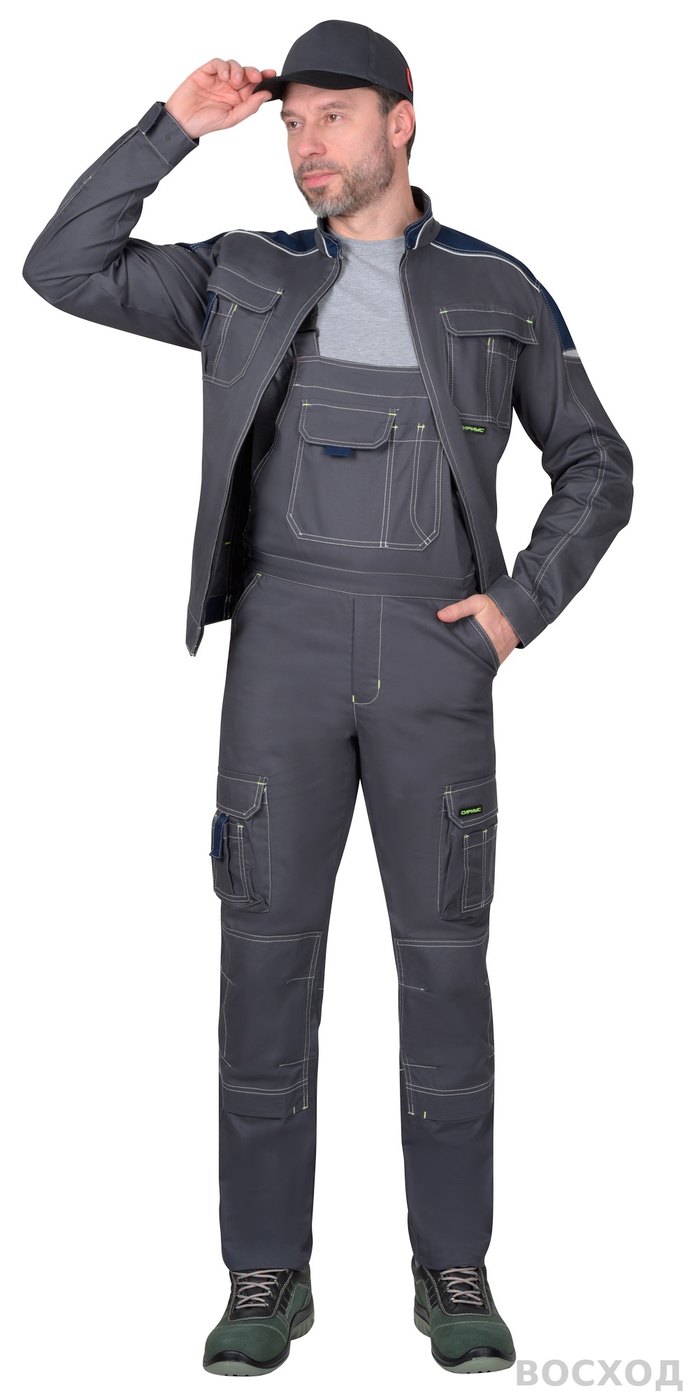 Костюм СИРИУС-ДЖЕТ куртка, полукомбинезон т- с синим тк. мех. стрейч с ВО