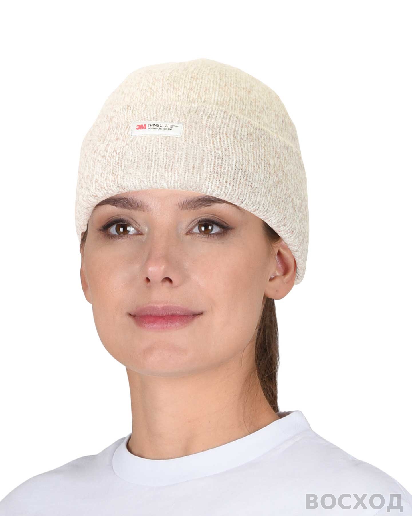 Шапка полушерстяная Иней, утеплитель Тинсулейт, цвет беж.меланж