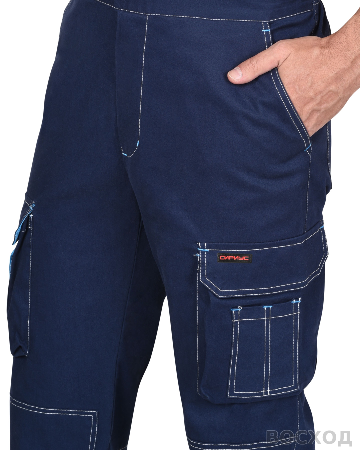 Костюм СИРИУС-ДЖЕТ куртка, полукомбинезон с голубым тк. мех. стрейч с ВО