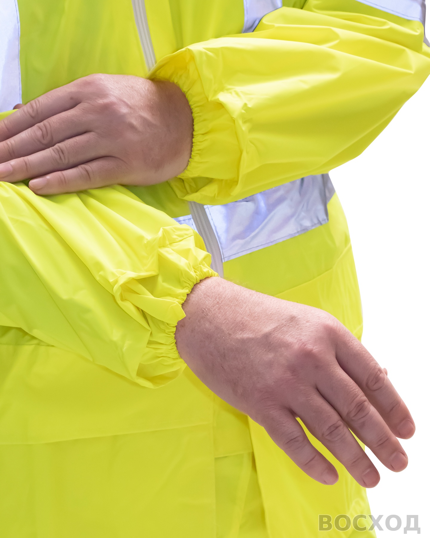 Плащ влагозащитный сигнальный с СОП SIRIUS Профи (225 гр/м2) (ЧЗ)