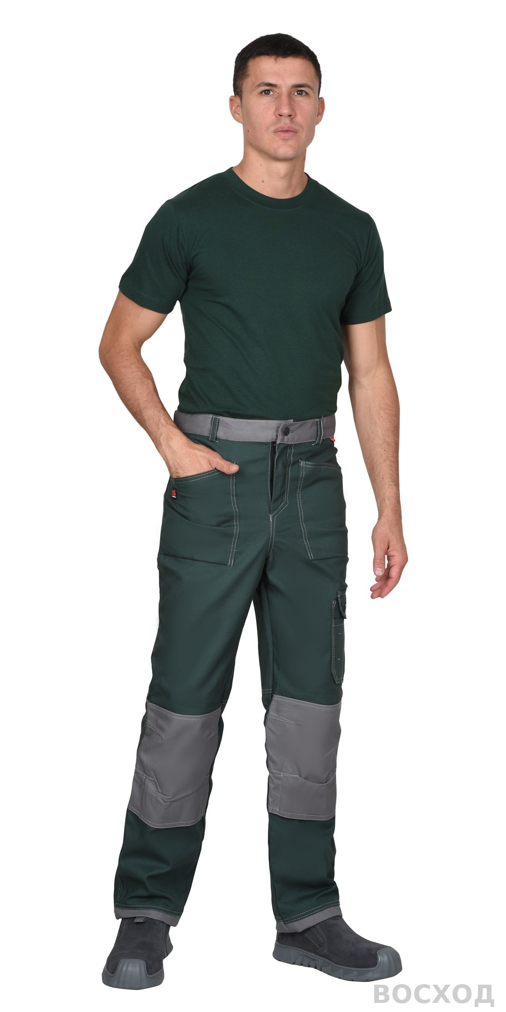 Брюки СИРИУС-ВЕСТ-ВОРК зеленые со ср. серым