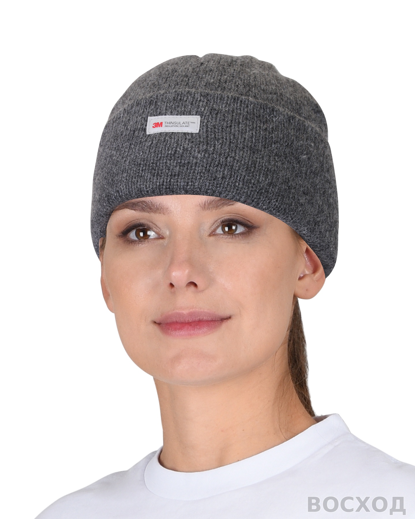 Шапка полушерстяная Иней, утеплитель Тинсулейт, цвет серый