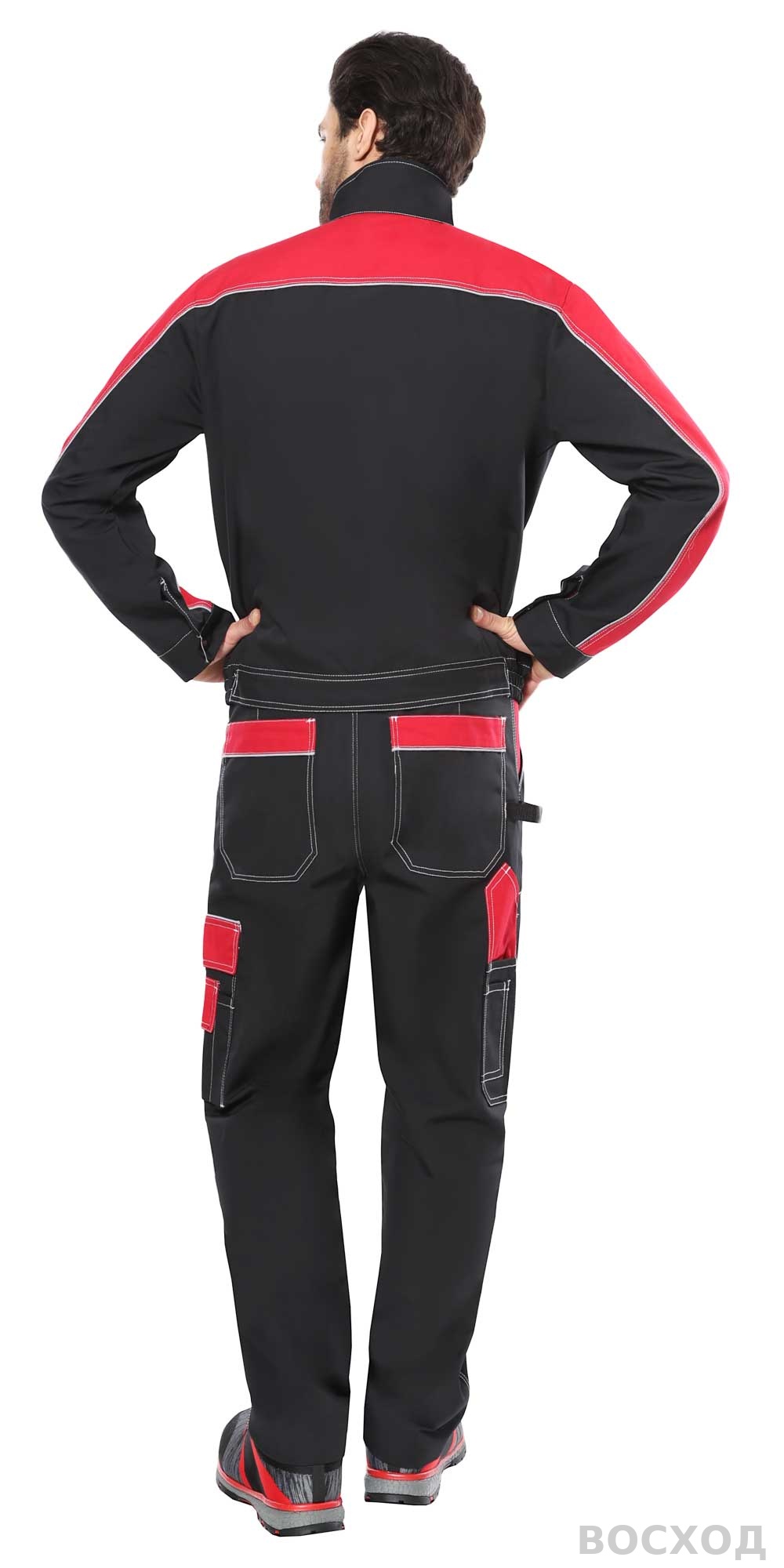 Куртка СИРИУС-АГАТ черный с красным пл. 260 г/кв.м. ВО отделка