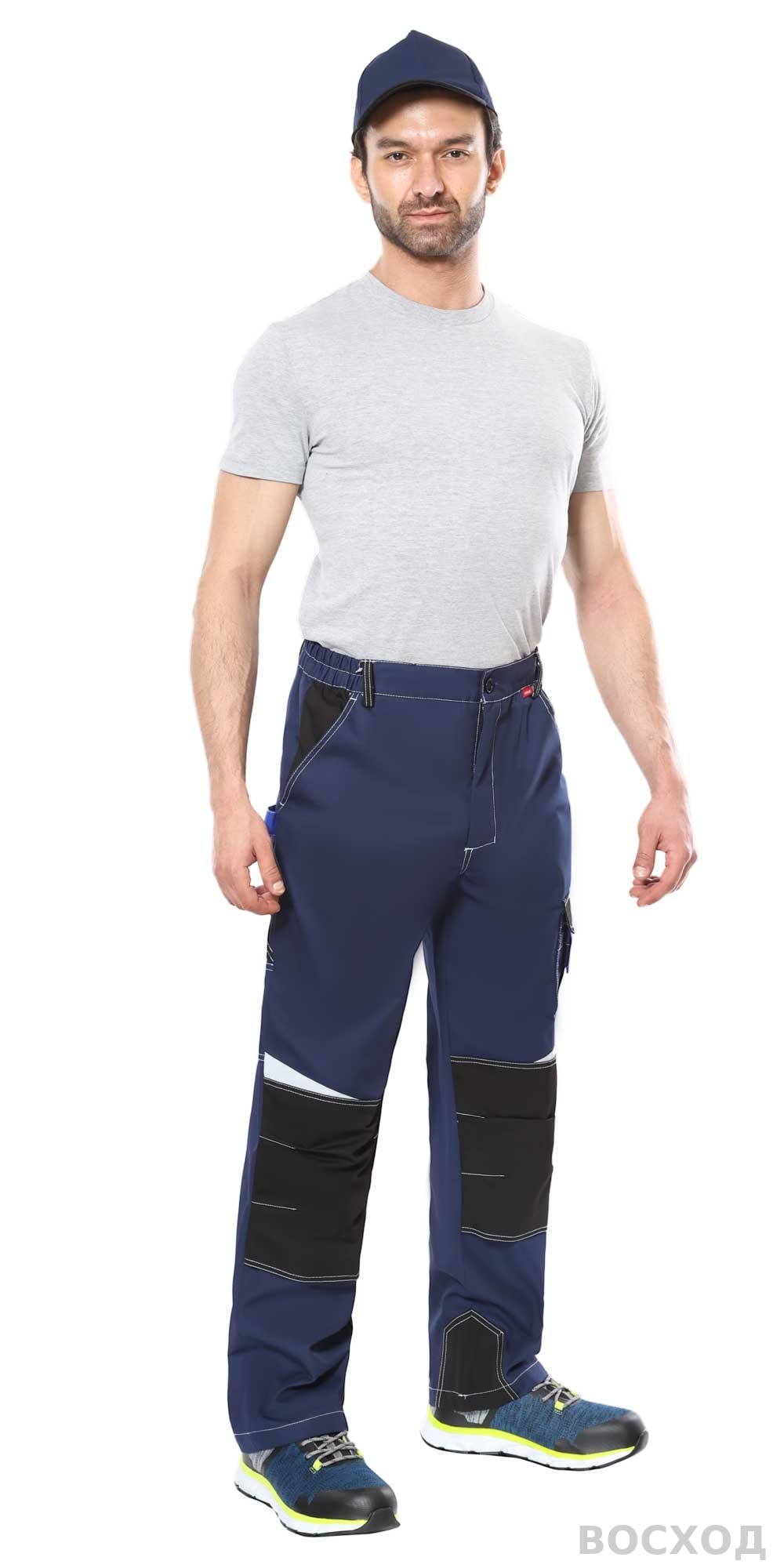 Костюм СИРИУС-ФАВОРИТ-МЕГА куртка, брюки т. с черным и васильковым, СОП